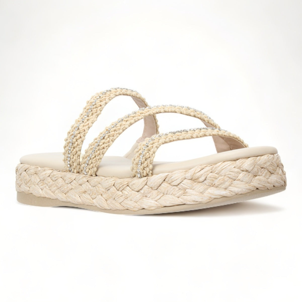 Bruno Menegatti Lauryn Embellished Flatform - Natural Vanilla