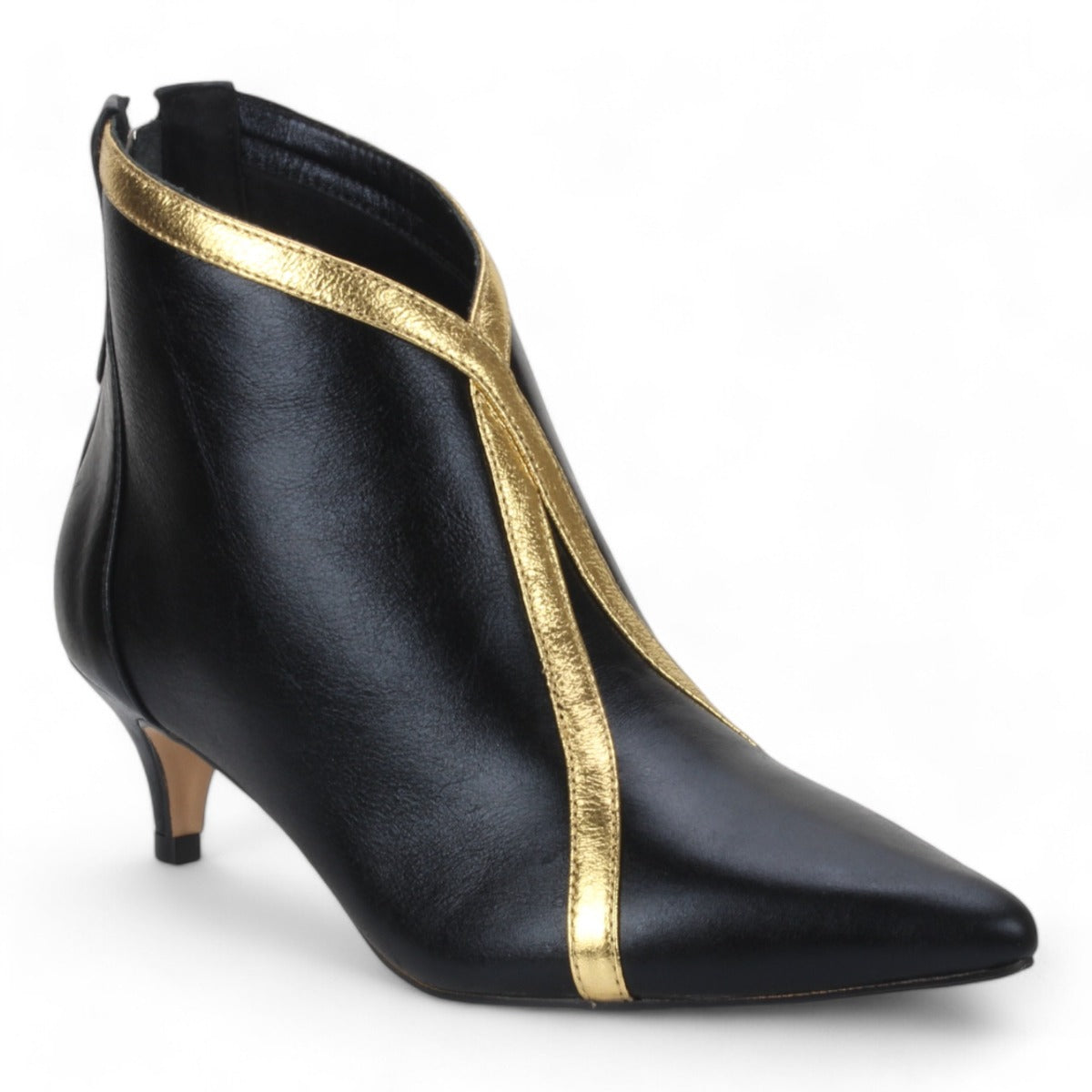 Bruno Menegatti Leather Dress Bootie - Black Gold