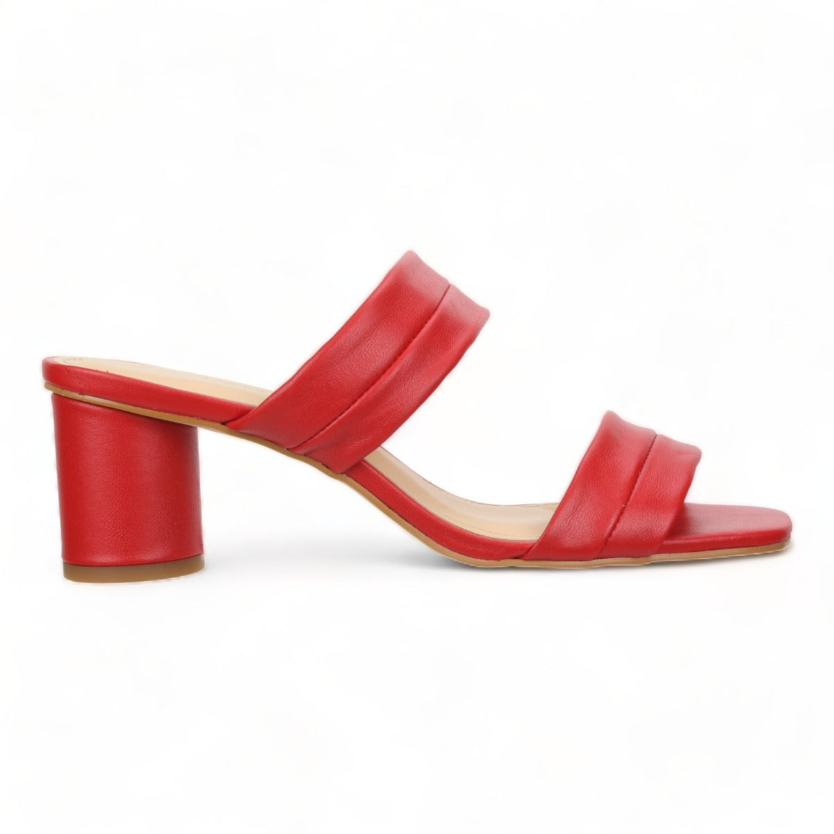 Bruno Menegatti Victoria Leather Slide Sandal - Red Leather Heel