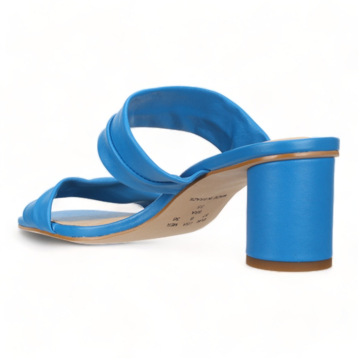 Bruno Menegatti Victoria Leather Slide Sandal - Turquoise Leather Heel