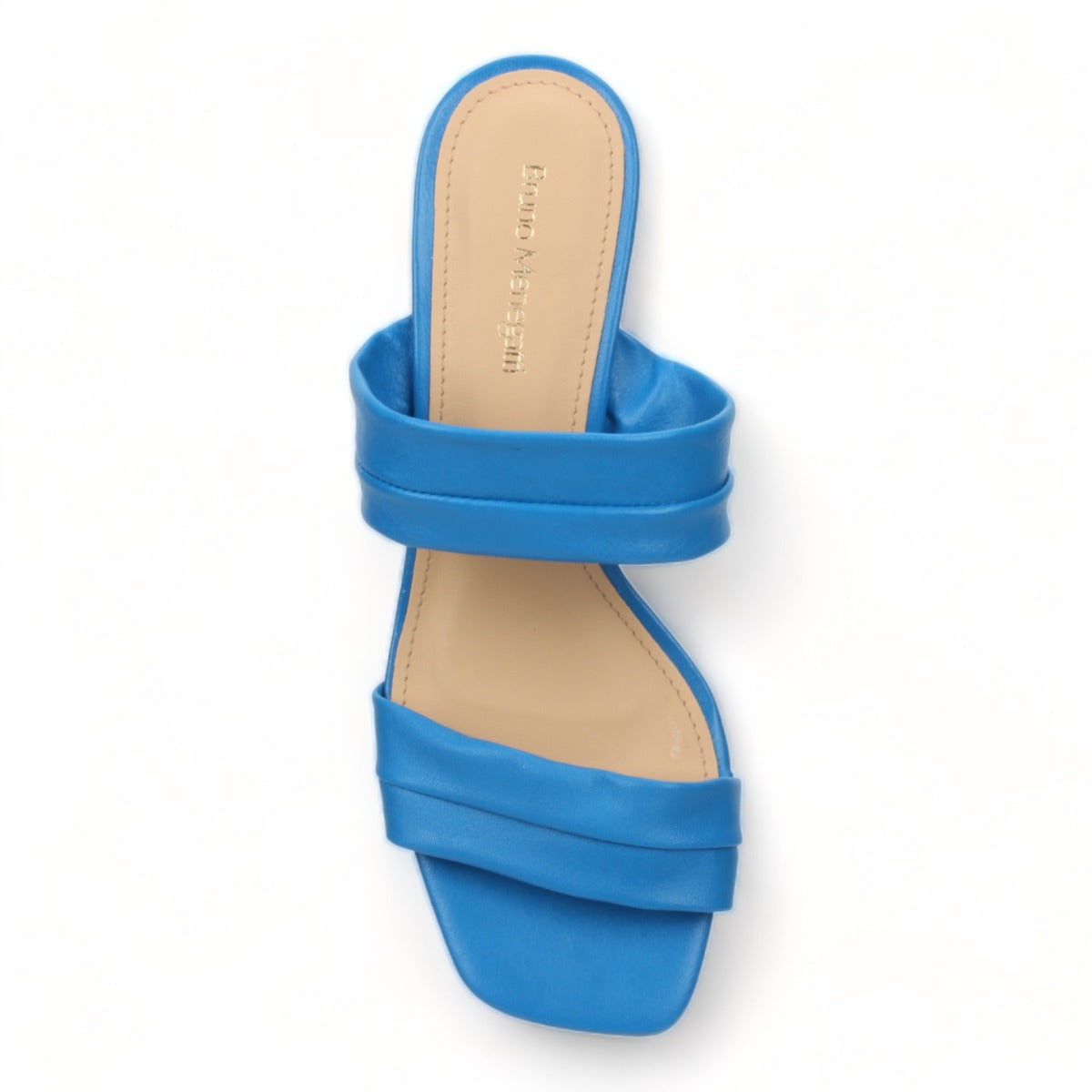 Bruno Menegatti Victoria Leather Slide Sandal - Turquoise Leather Heel
