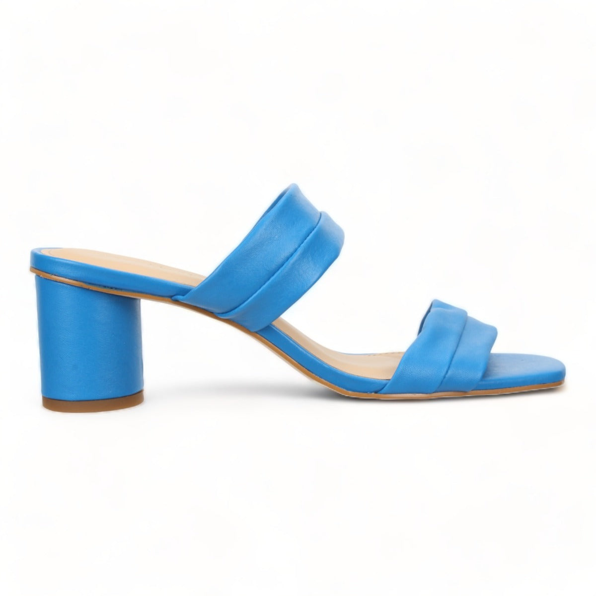 Bruno Menegatti Victoria Leather Slide Sandal - Turquoise Leather Heel