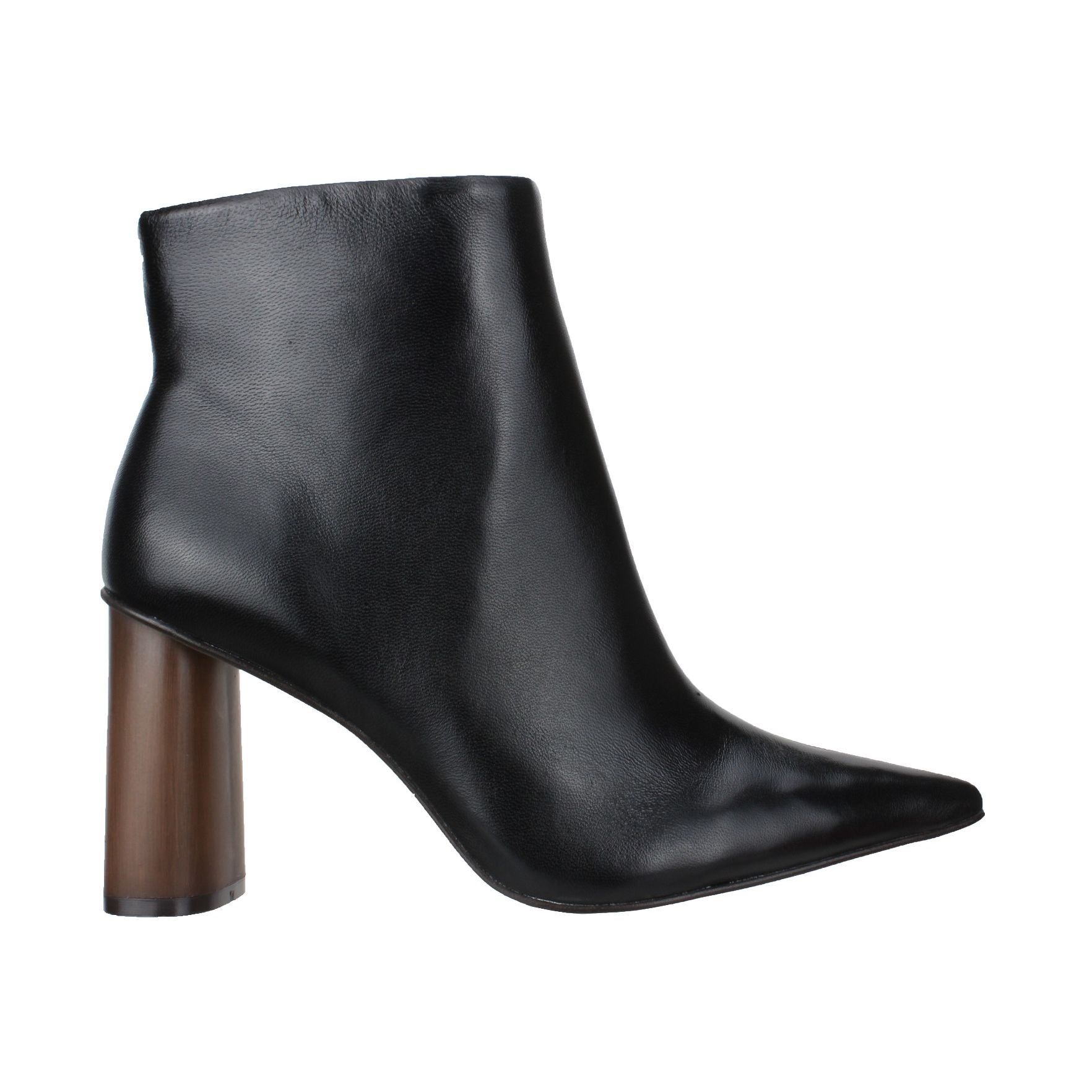 Carrano Anna Wooden Heel Leather Bootie-Black