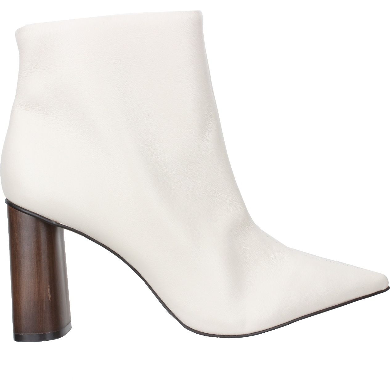 Carrano Anna Wooden Heel Leather Bootie- Mascarpone