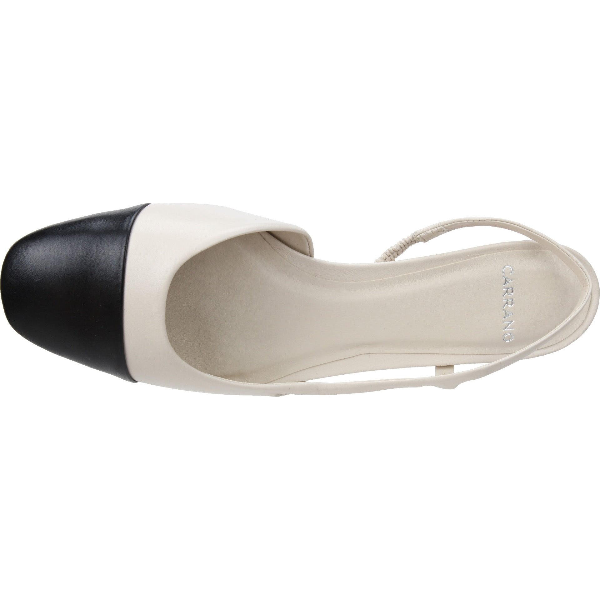 Carrano Eliz Sling Back Leather Dress Flat- Black/Latte