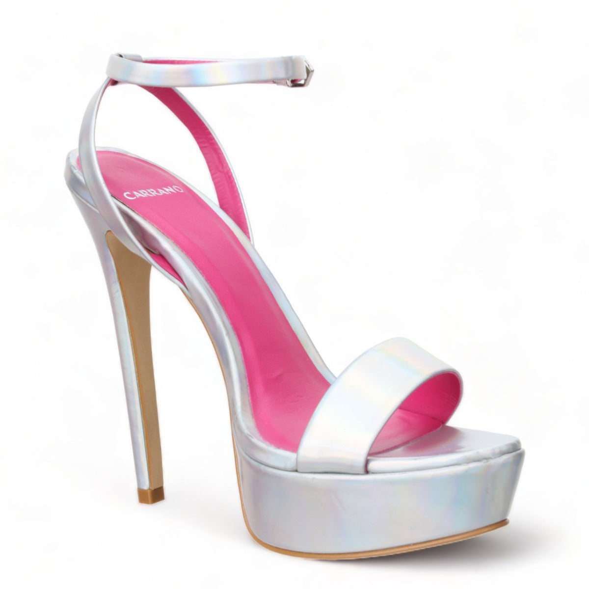 Carrano Nancy High Heel Dress Platform Sandal- Silver
