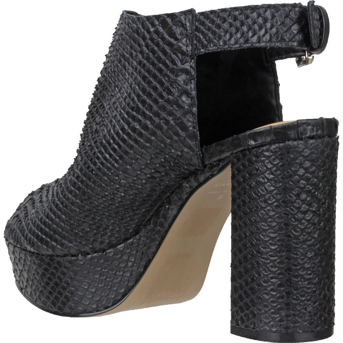 Carrano Snake Leather Platform- Black