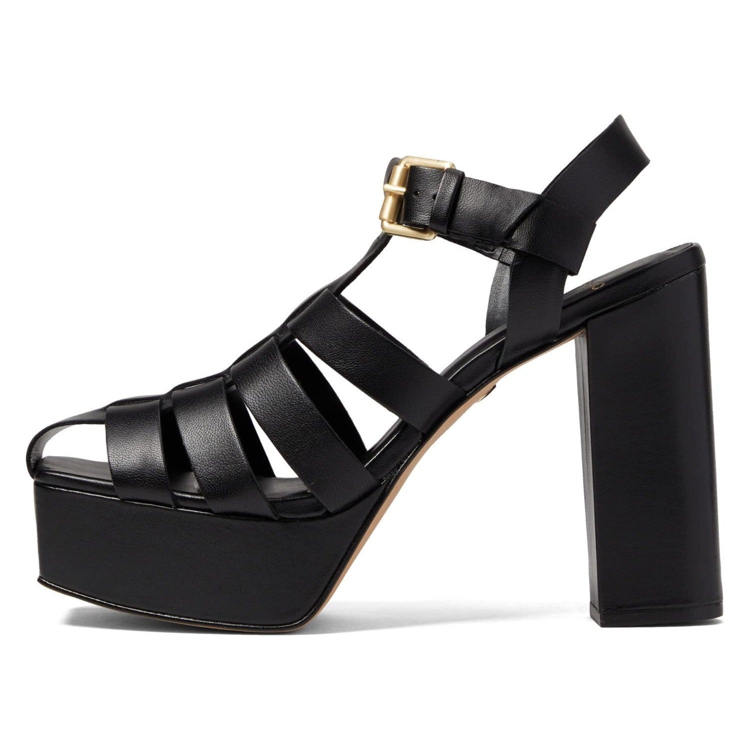 Carrano Thea Leather Platform Sandal - Black