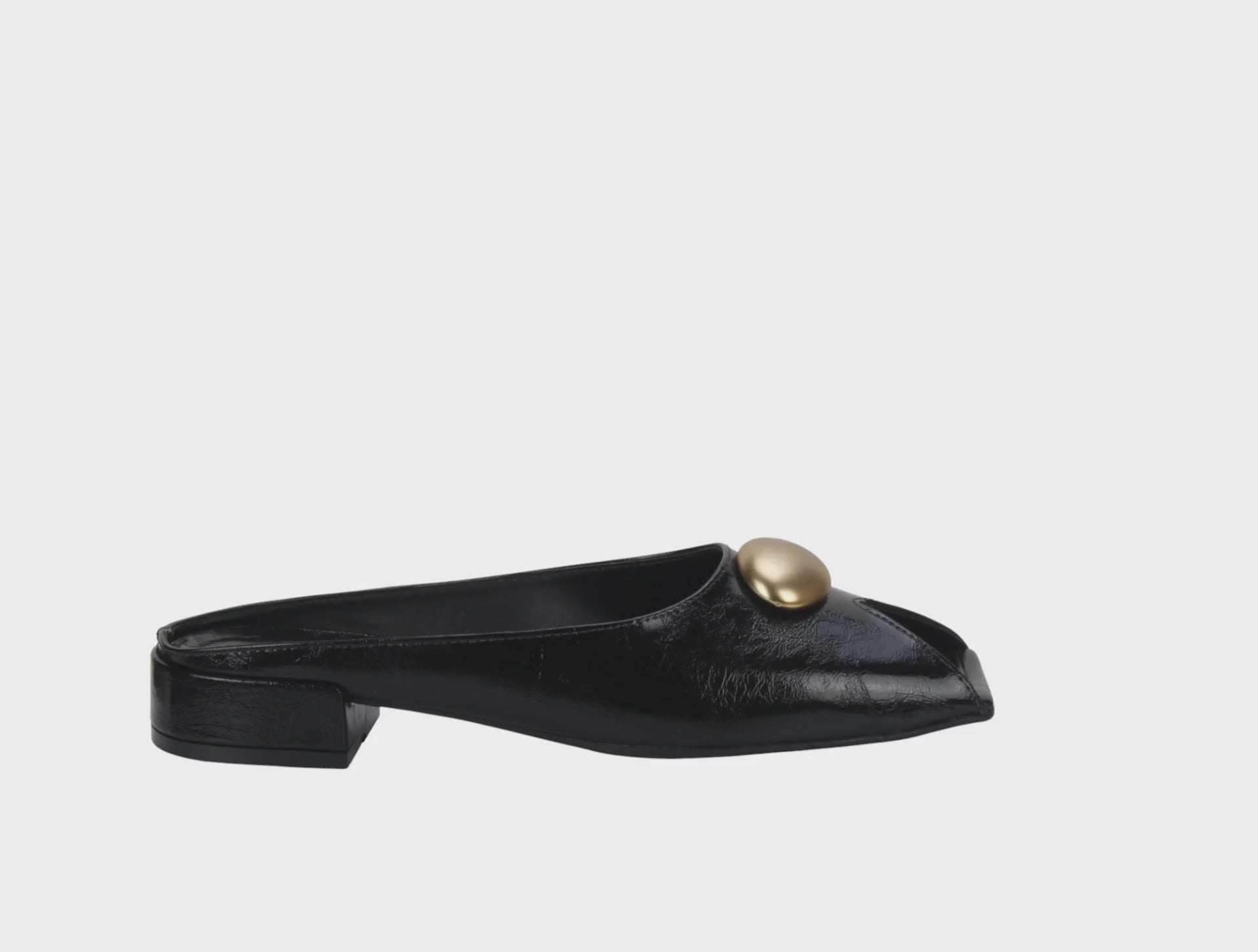 Bruno Menegatti Orly Peep toe Mule Patent Leather - Black