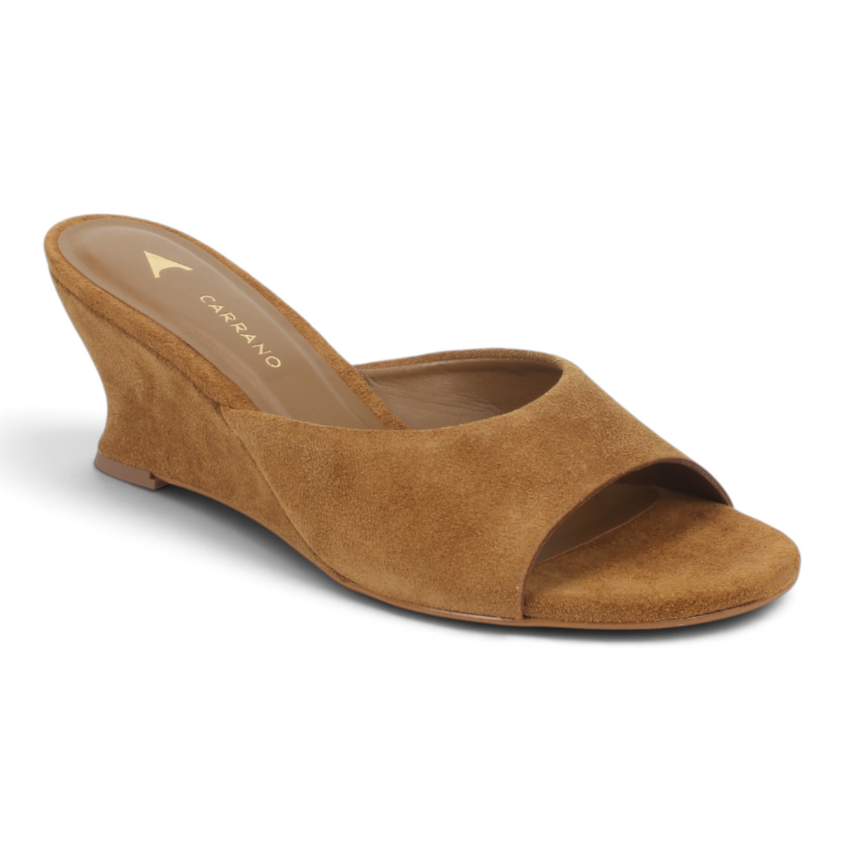 Carrano Leather Suede Wedge - Saddle