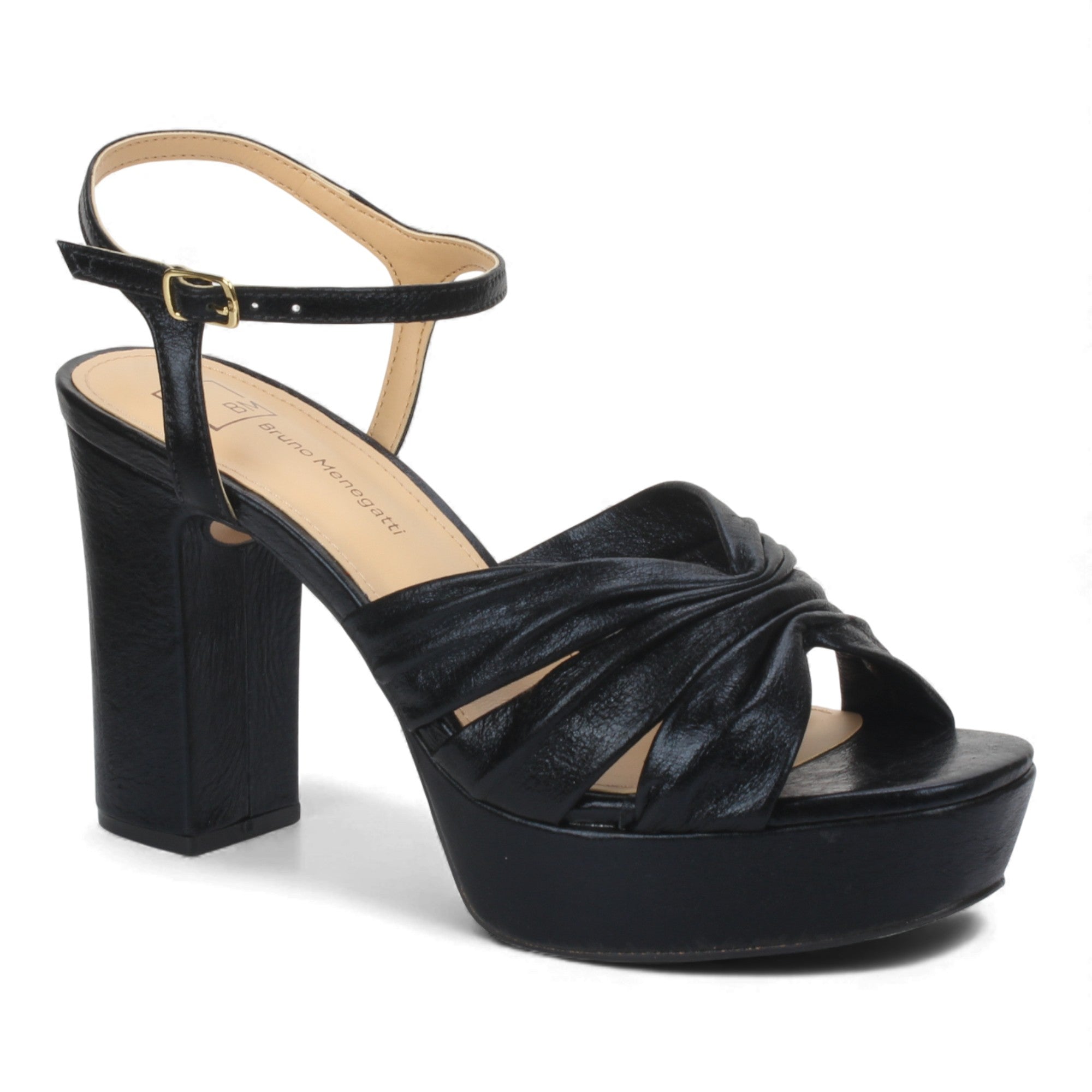 Bruno Menegatti Bianca Leather Dress Sandal - Black