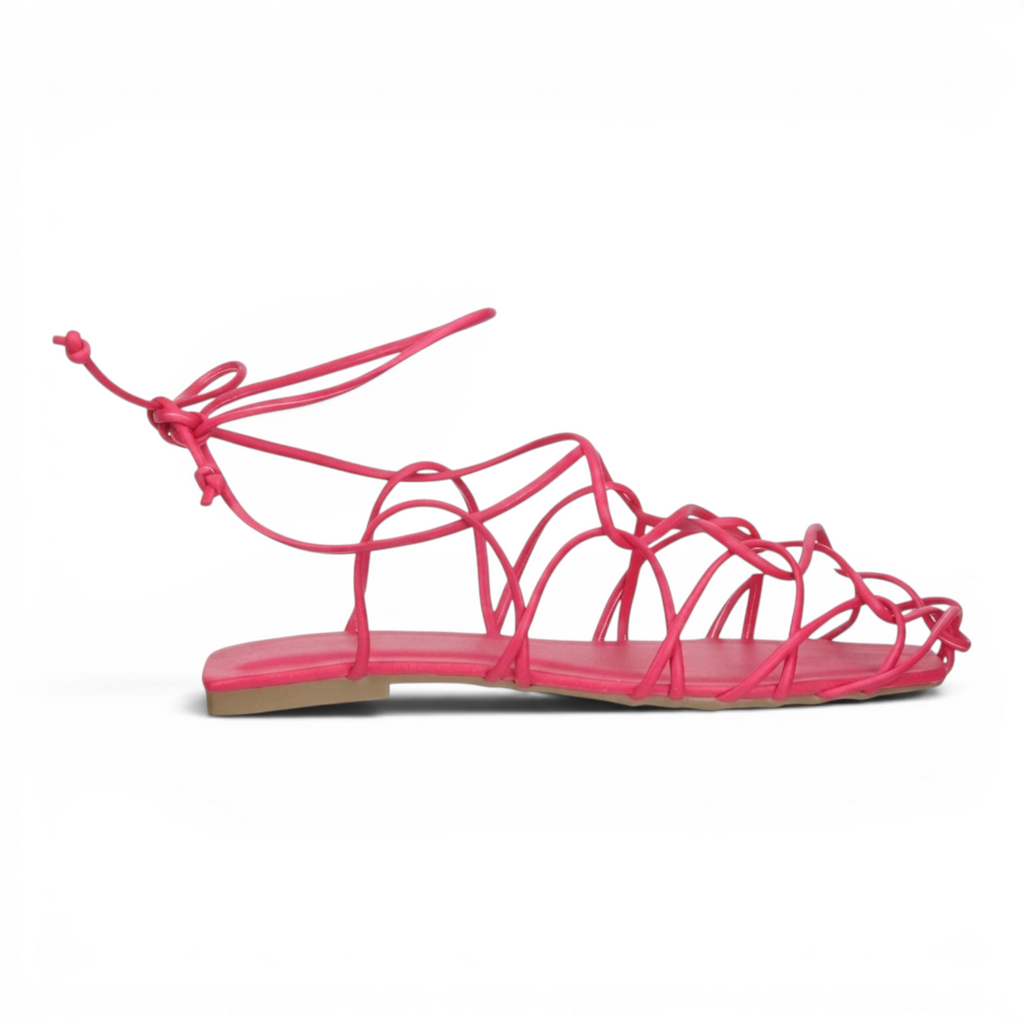 Bruno Menegatti Enya Leather Gladiator Sandal - Hot Pink