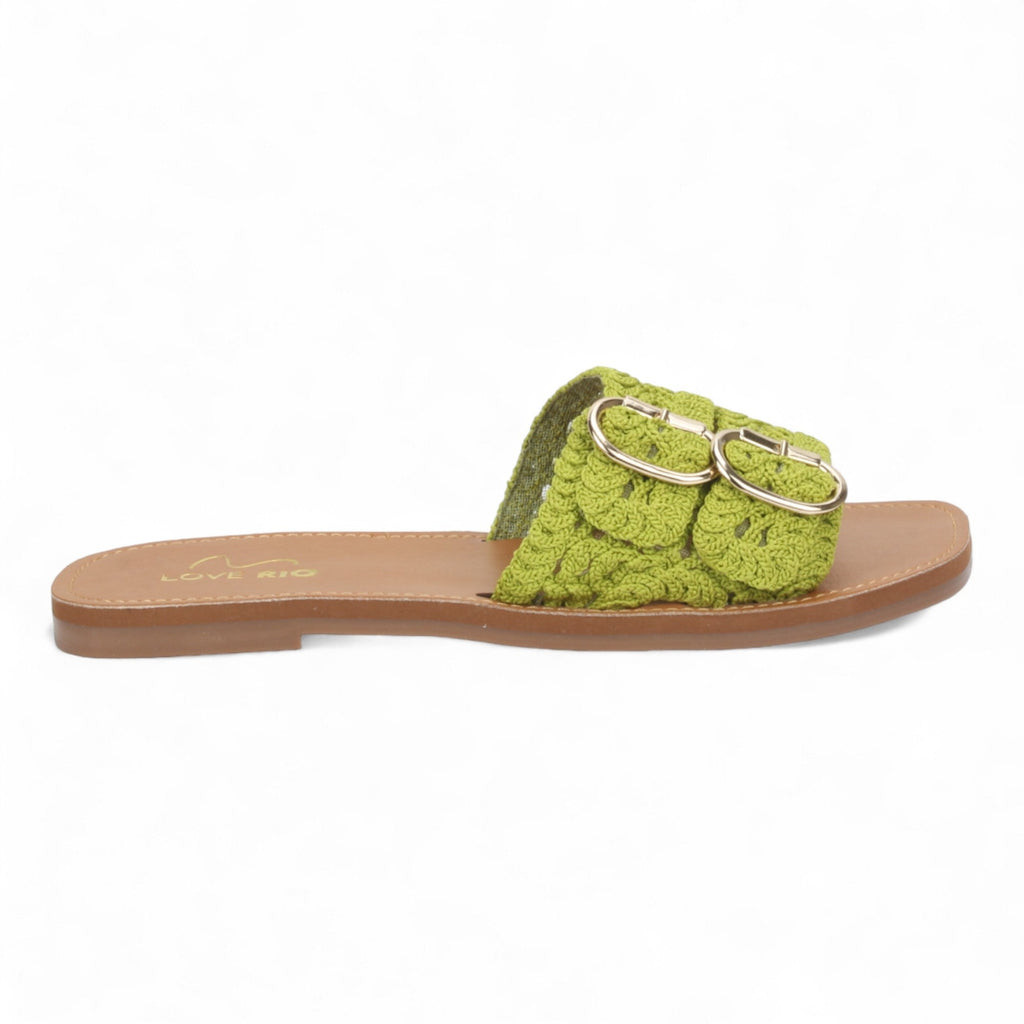 Love Rio Bailey Vintage Crochet Sandal - Green