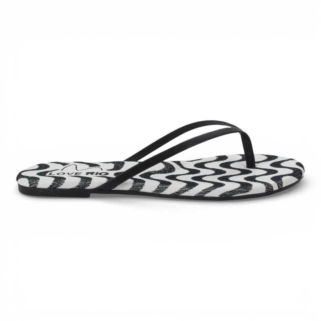 Love Rio Seaside Copacabana Thong Flat Sandal - Black