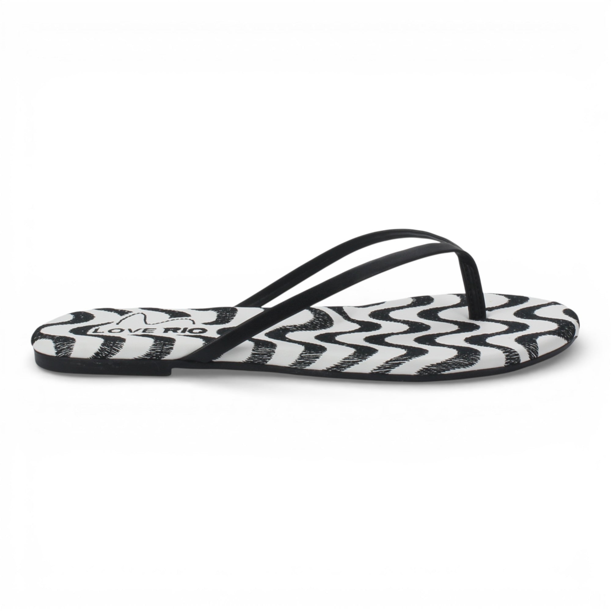Love Rio Seaside Copacabana Thong Flat Sandal - Black