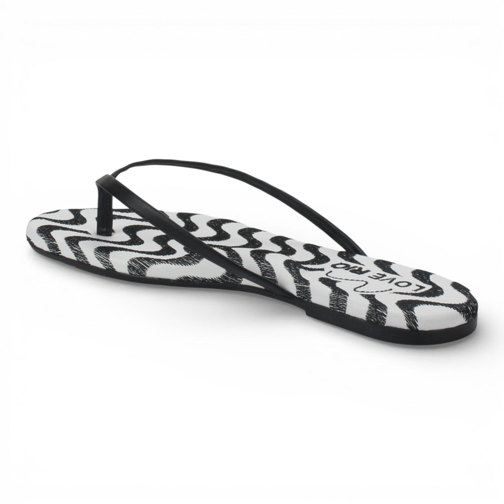 Love Rio Seaside Copacabana Thong Flat Sandal - Black