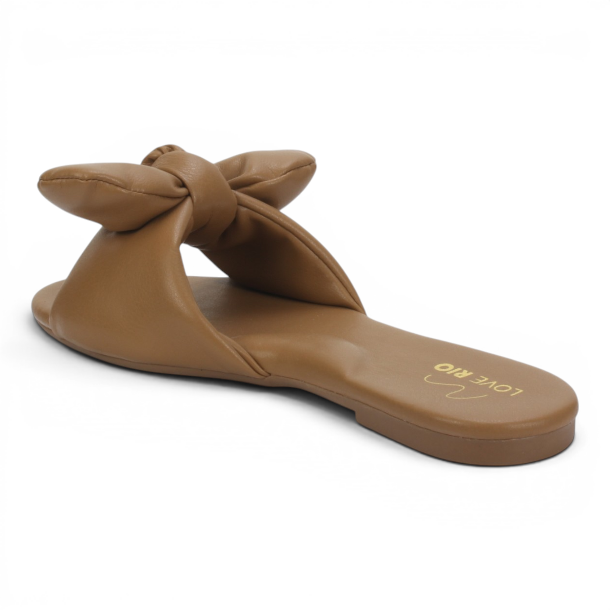 Love Rio Seaside Ipanema Flat Slide Bow Sandal - Mocha