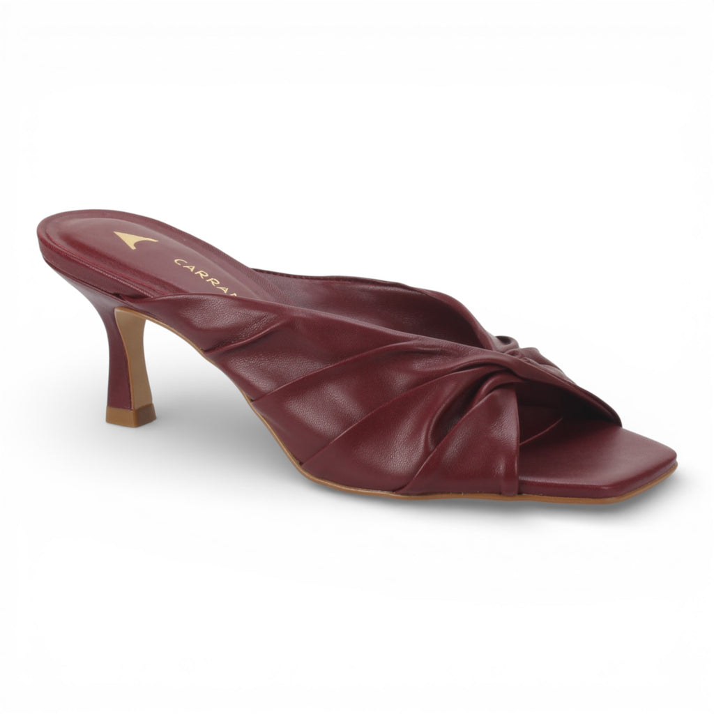 Carrano Sage II Leather Mule Slide Sandal - Merlot