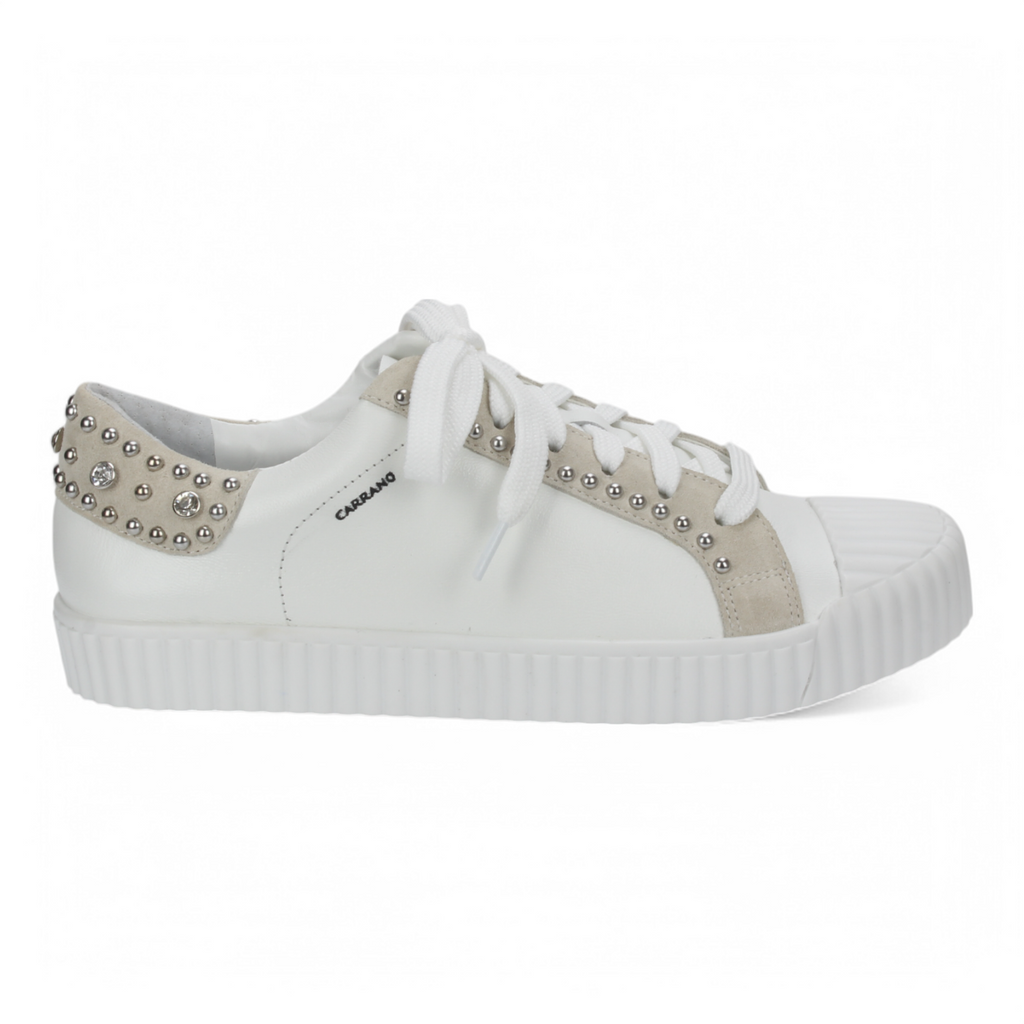 Carrano Women's Leather Suede Sneakers - White