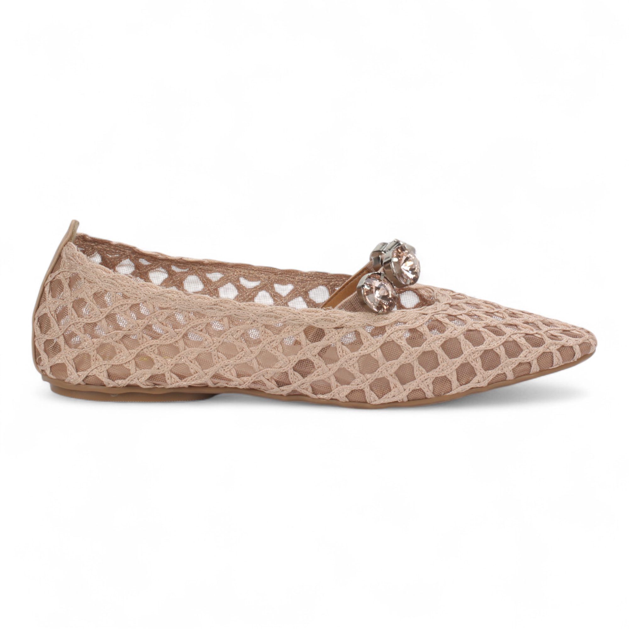 Love Rio Ballet Flats Stones Mesh - Blush