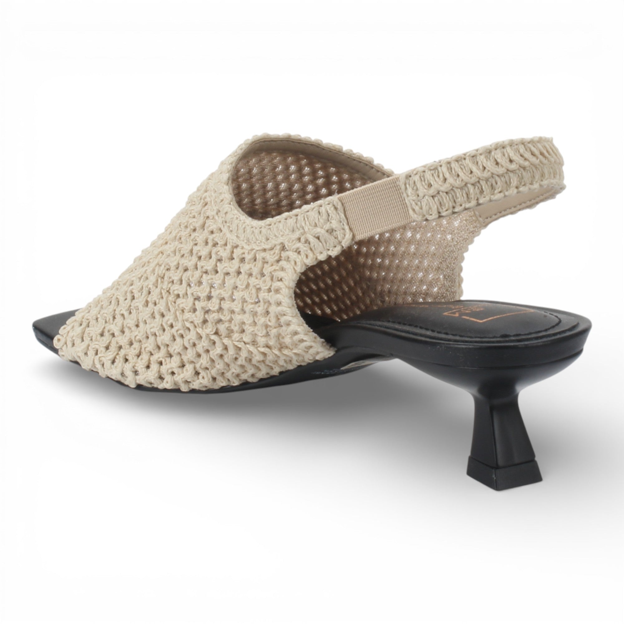 Bruno Menegatti Jacki Slingback Crochet Sandal - Cream