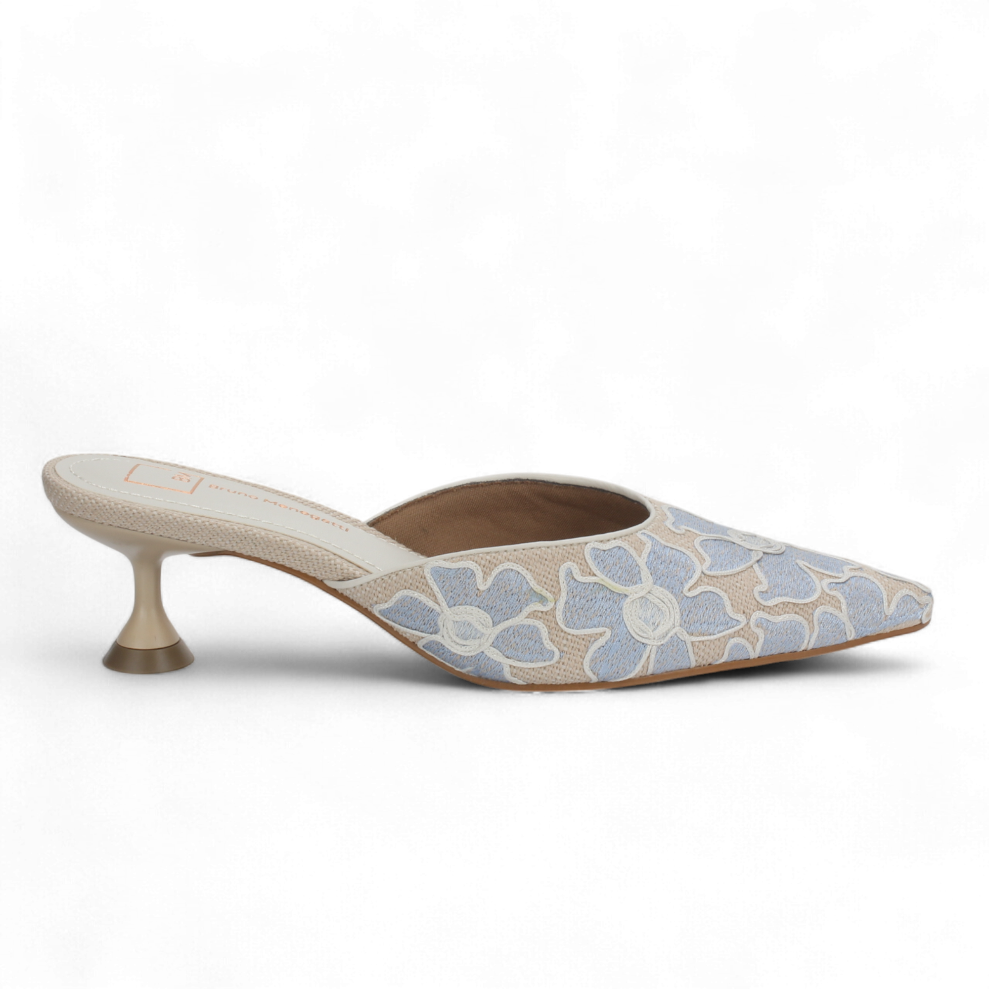 Bruno Menegatti Tabitha Embroidered Mule - Blue