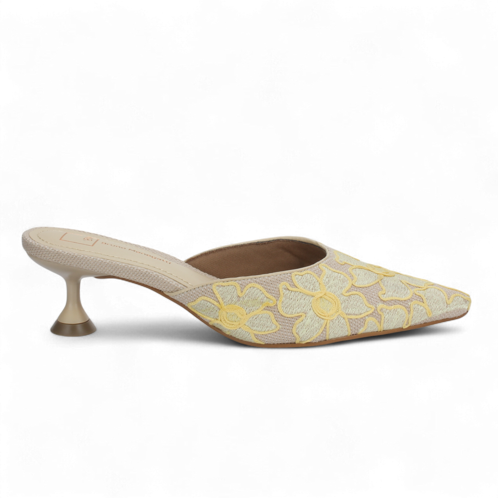 Bruno Menegatti Tabitha Embroidered Mule - Yellow