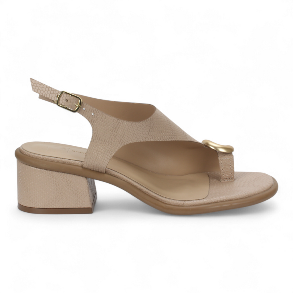 Bruno Menegatti Thea Sandal Viper Embossed - Nude