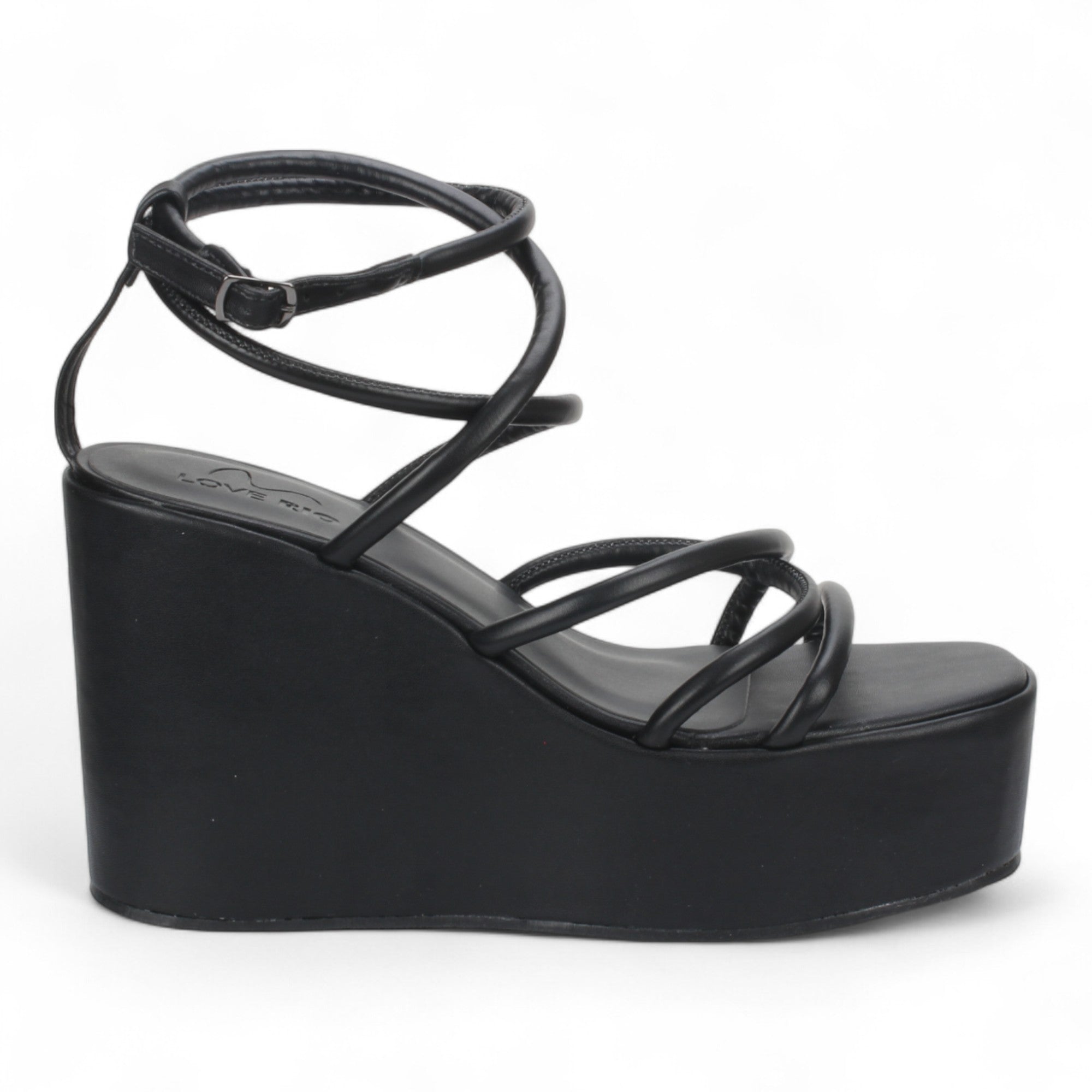 Love Rio Liza Strappy Wedge - Black