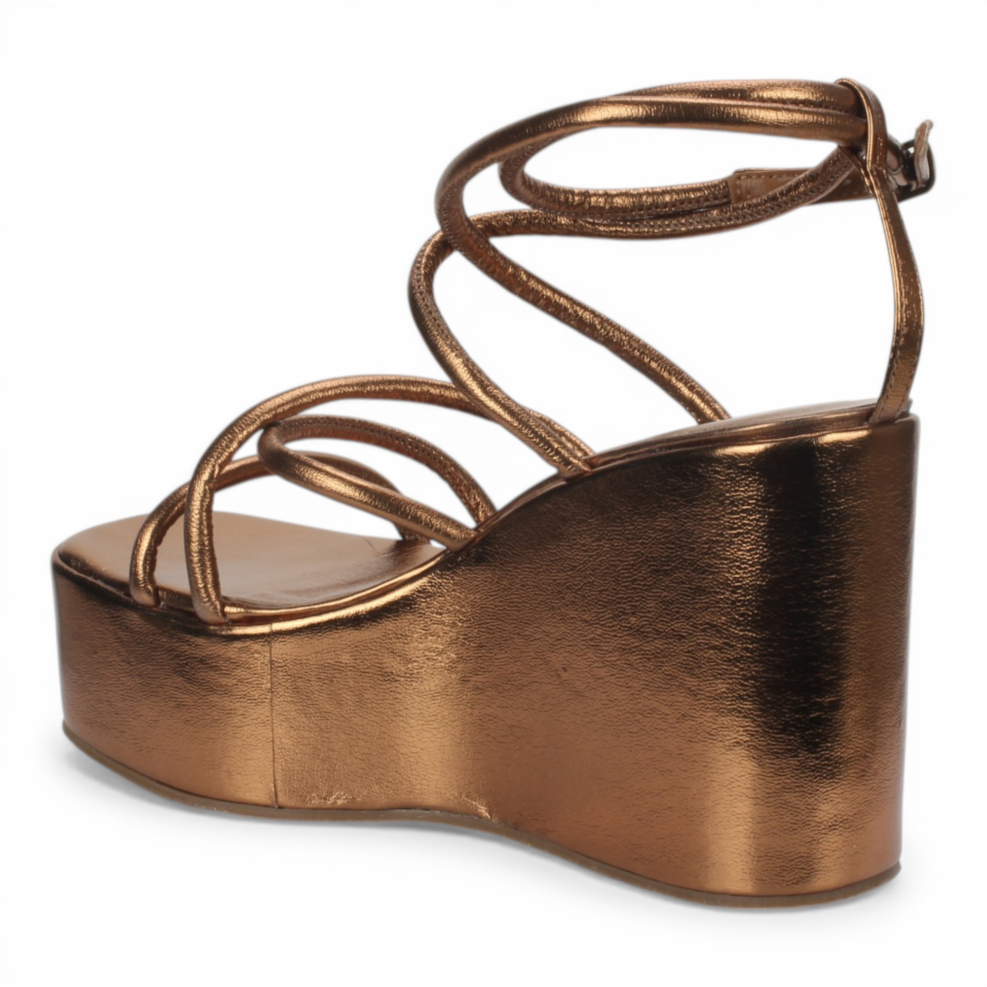 Love Rio Liza Wedge Strappy Sandal - Bronze