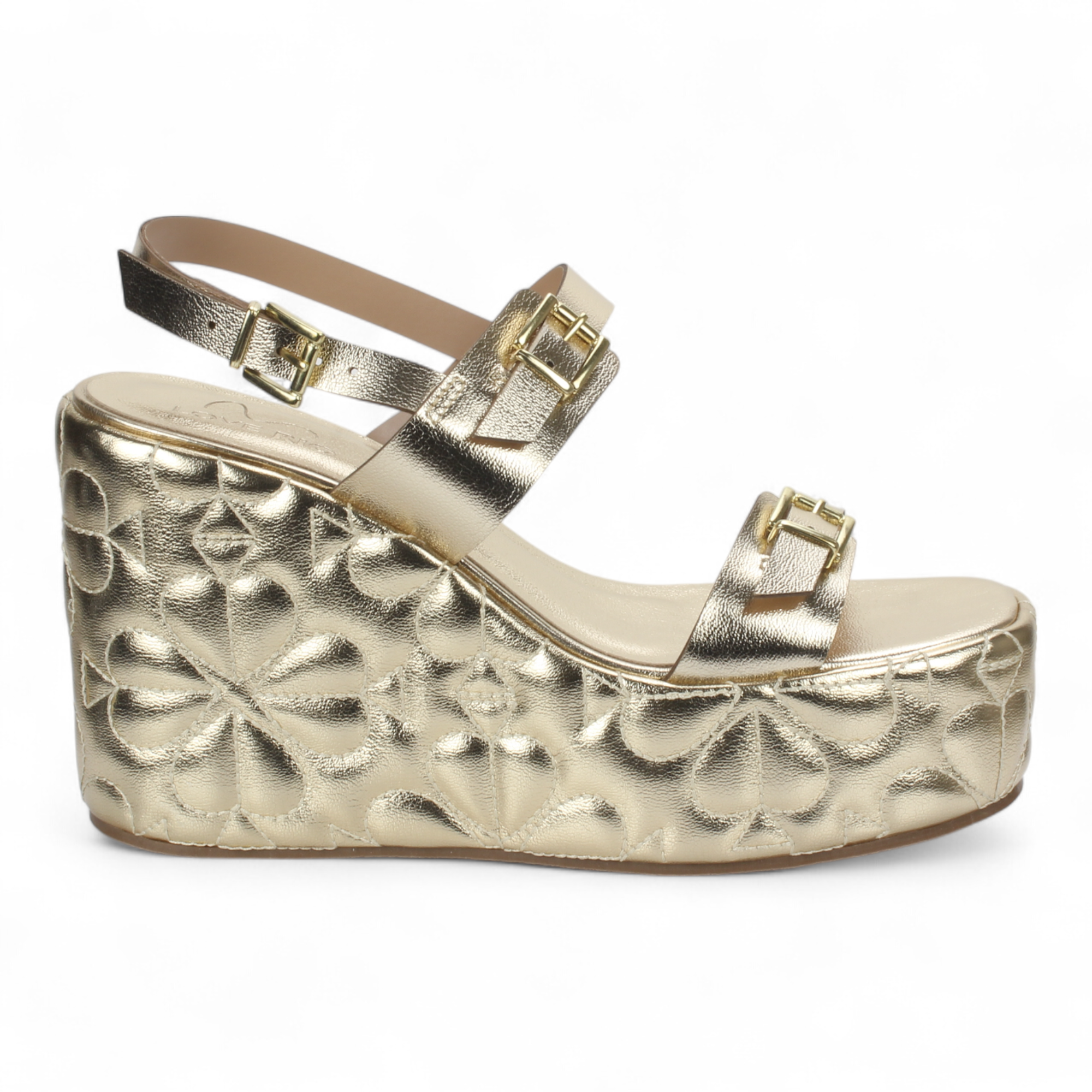 Love Rio Dovie Quilted Wedge Sandal - Champagne