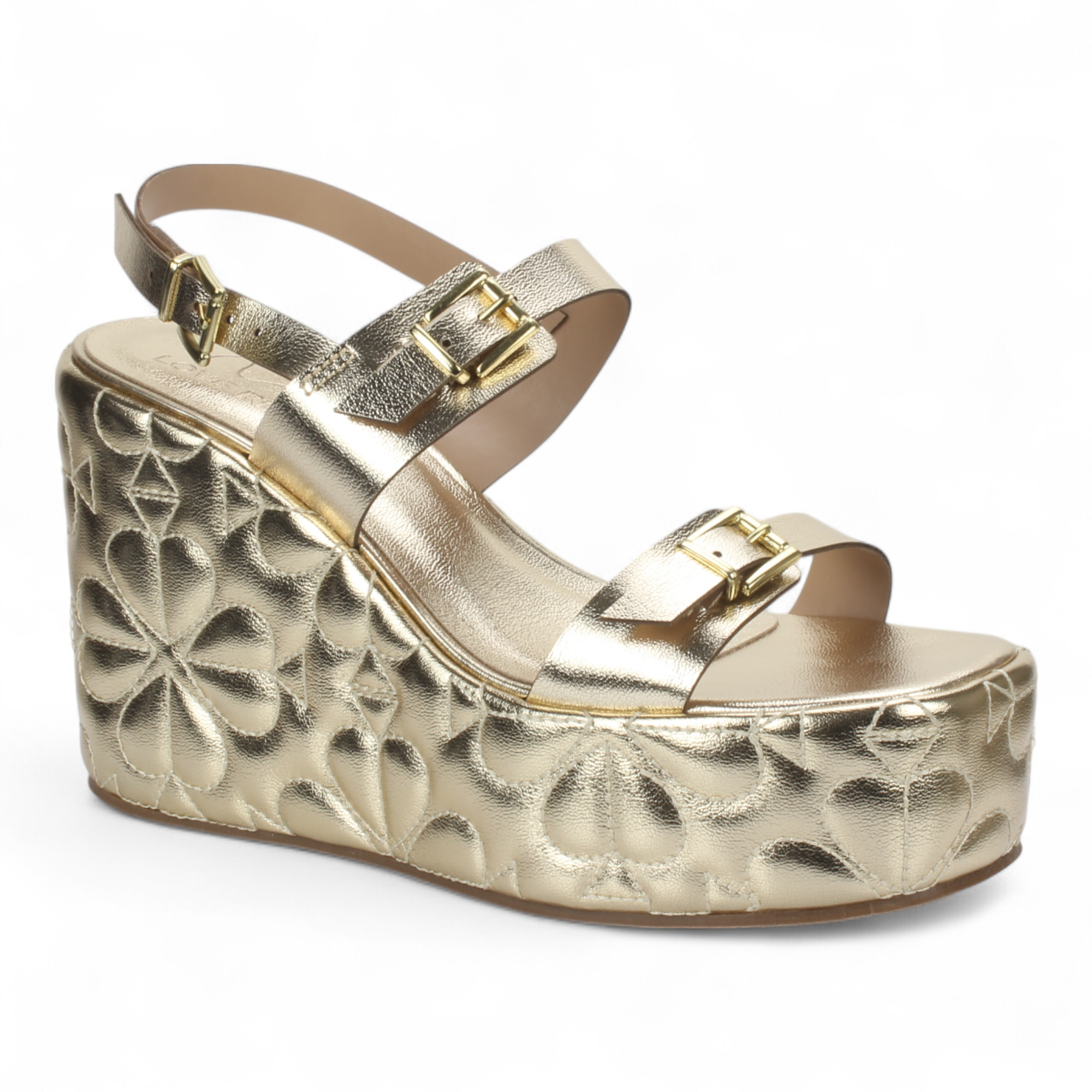 Love Rio Dovie Quilted Wedge Sandal - Champagne