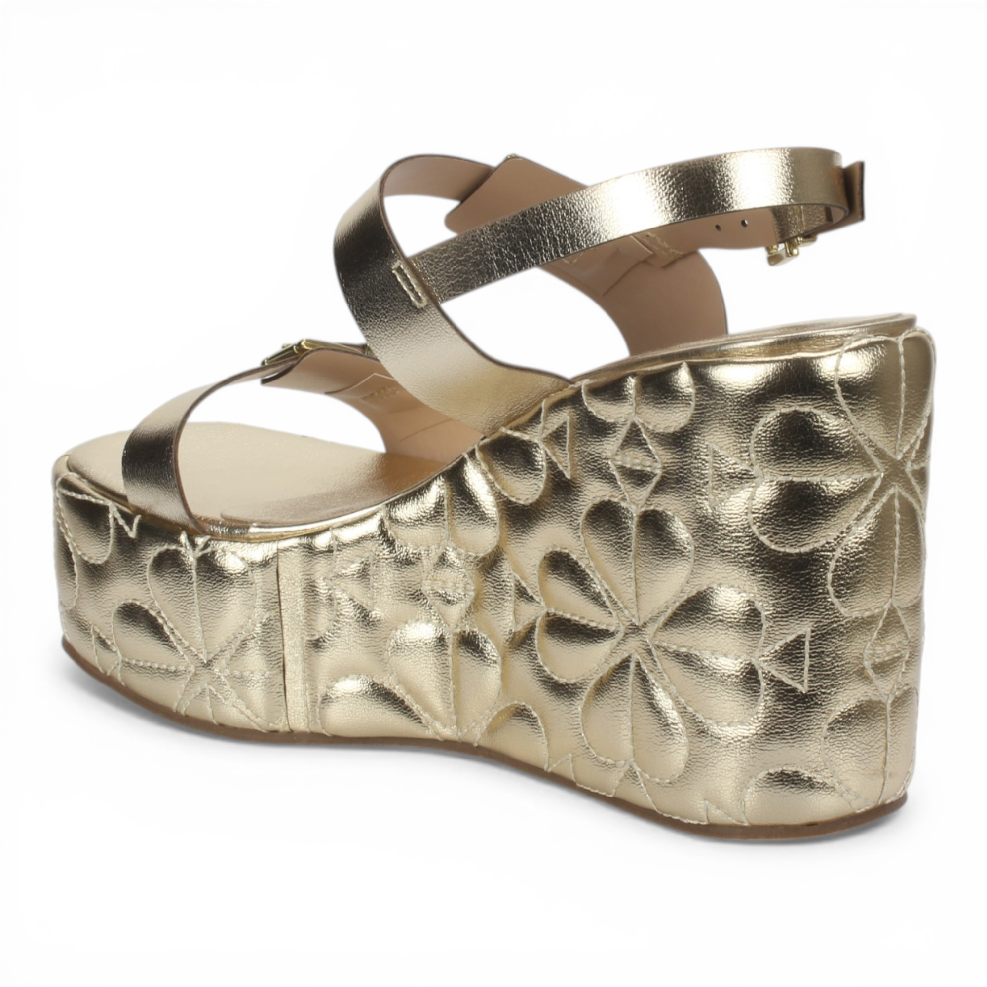 Love Rio Dovie Quilted Wedge Sandal - Champagne
