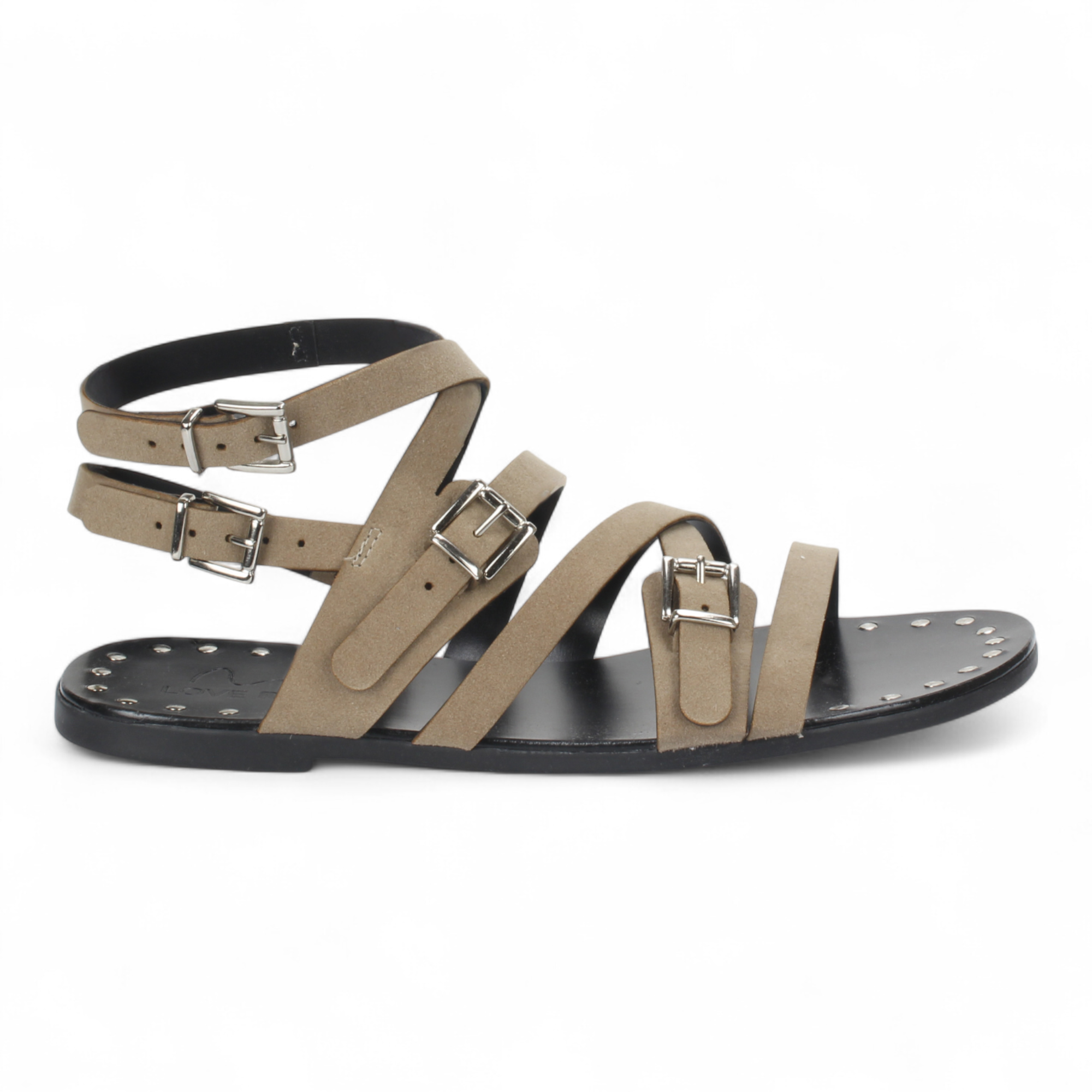 Love Rio Leire Flat Sandal Suede - Mushroom