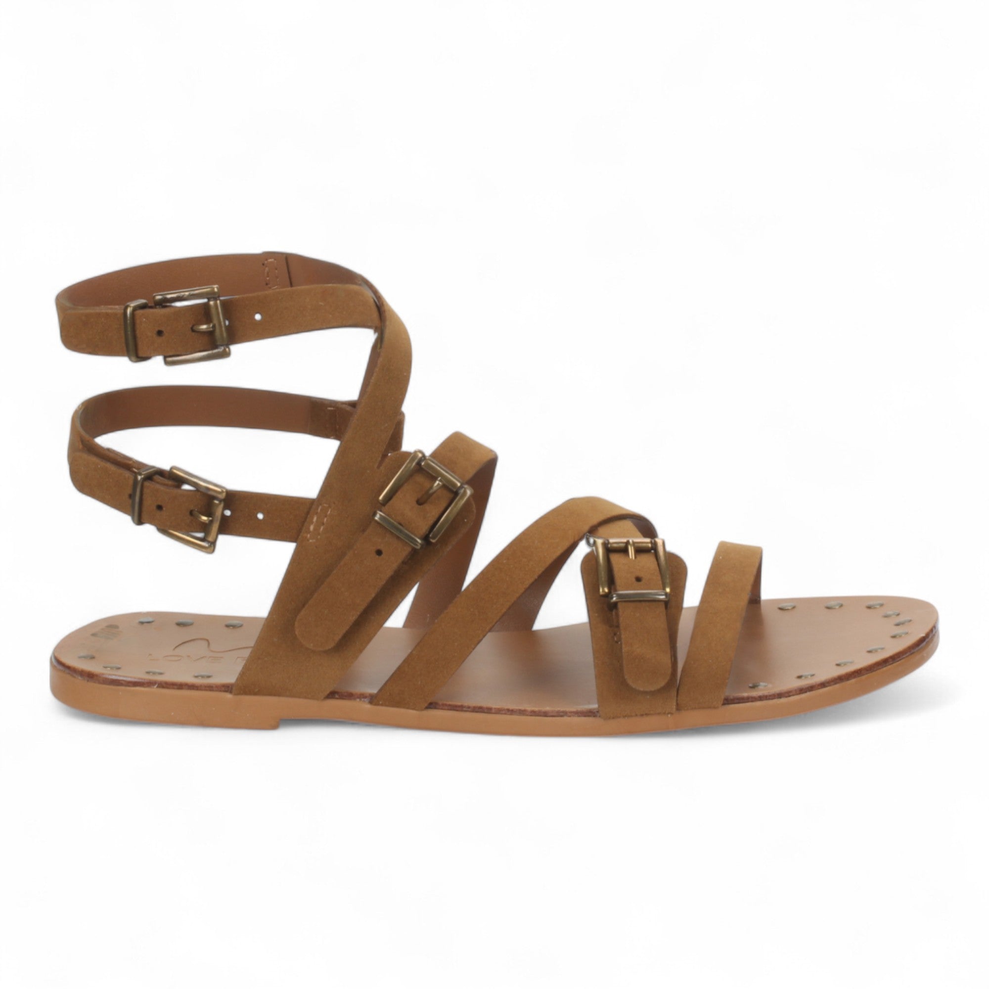 Love Rio Leire Flat Sandal Suede - Whiskey