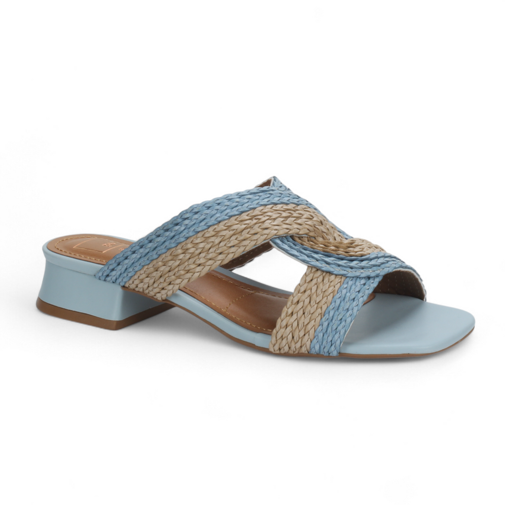 Bruno Menegatti Verina Sandals Straw - Blue Cream