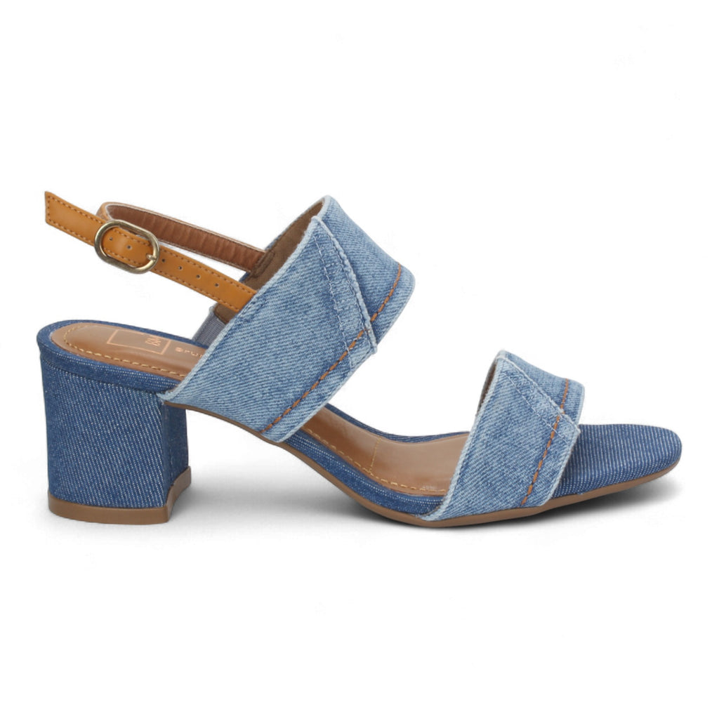 Bruno Menegatti Jane Denim Sandals - Blue / Tan