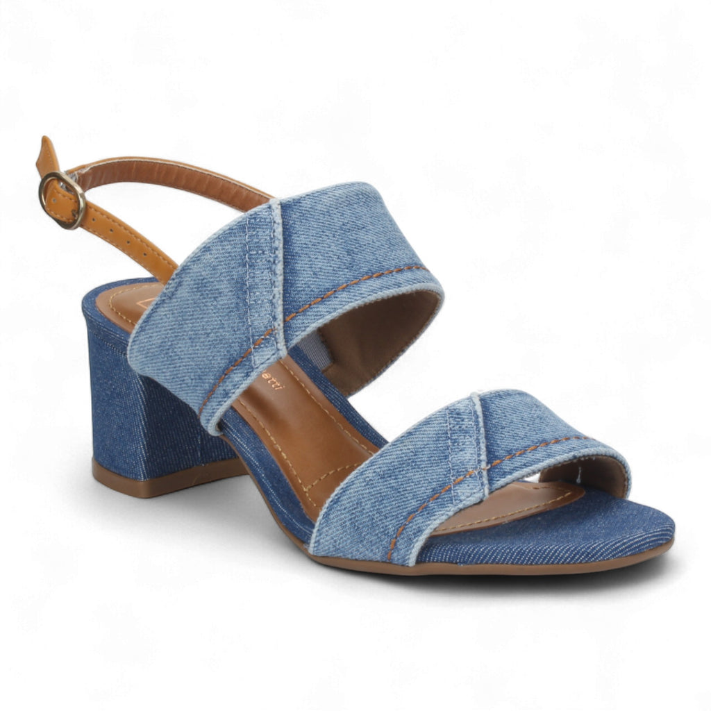 Bruno Menegatti Jane Denim Sandals - Blue / Tan