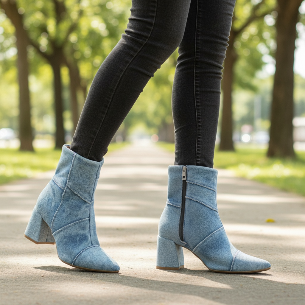 Love Rio Maron Denim Booties - Denim Blue