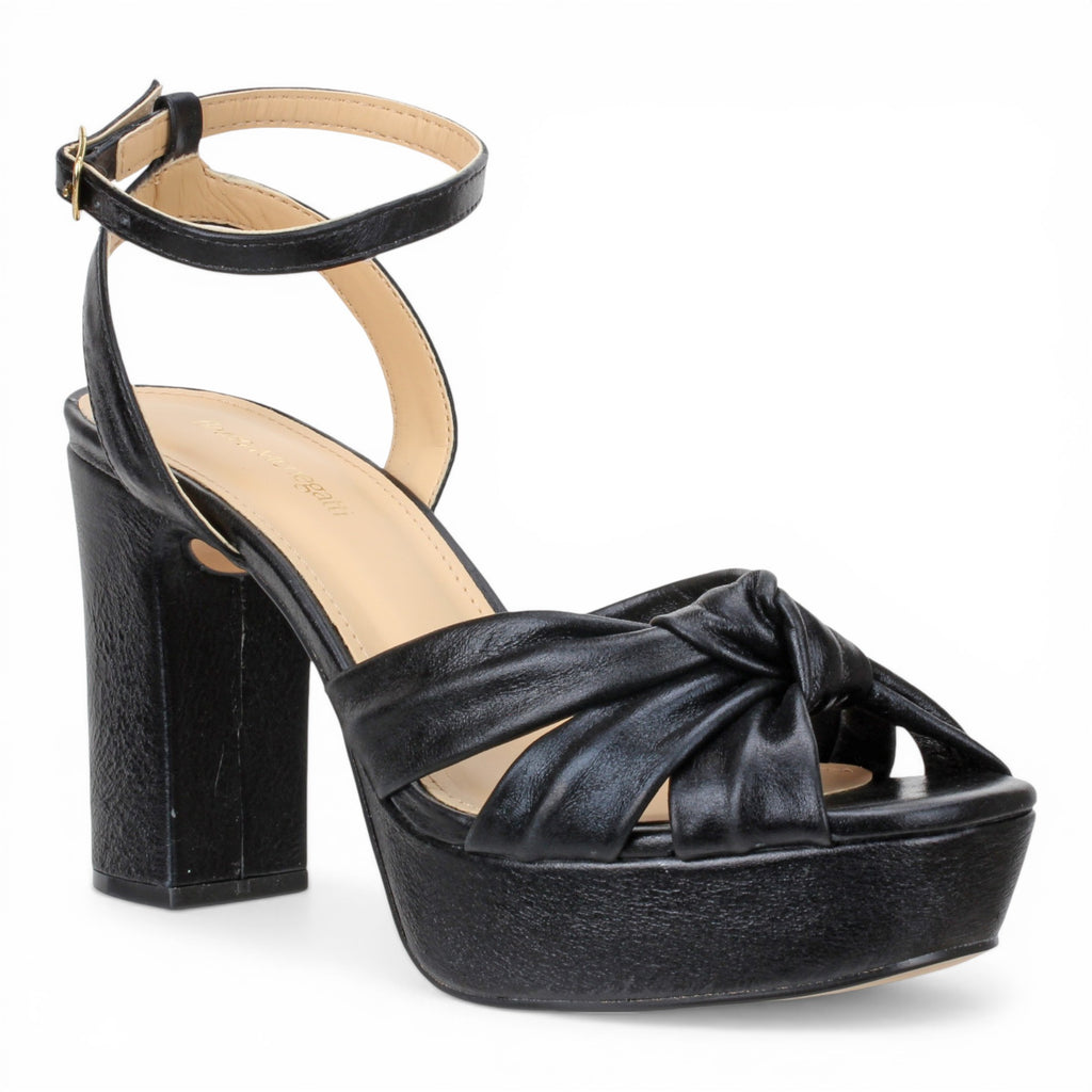 Bruno Menegatti Lauren Leather Dress Sandal - Black