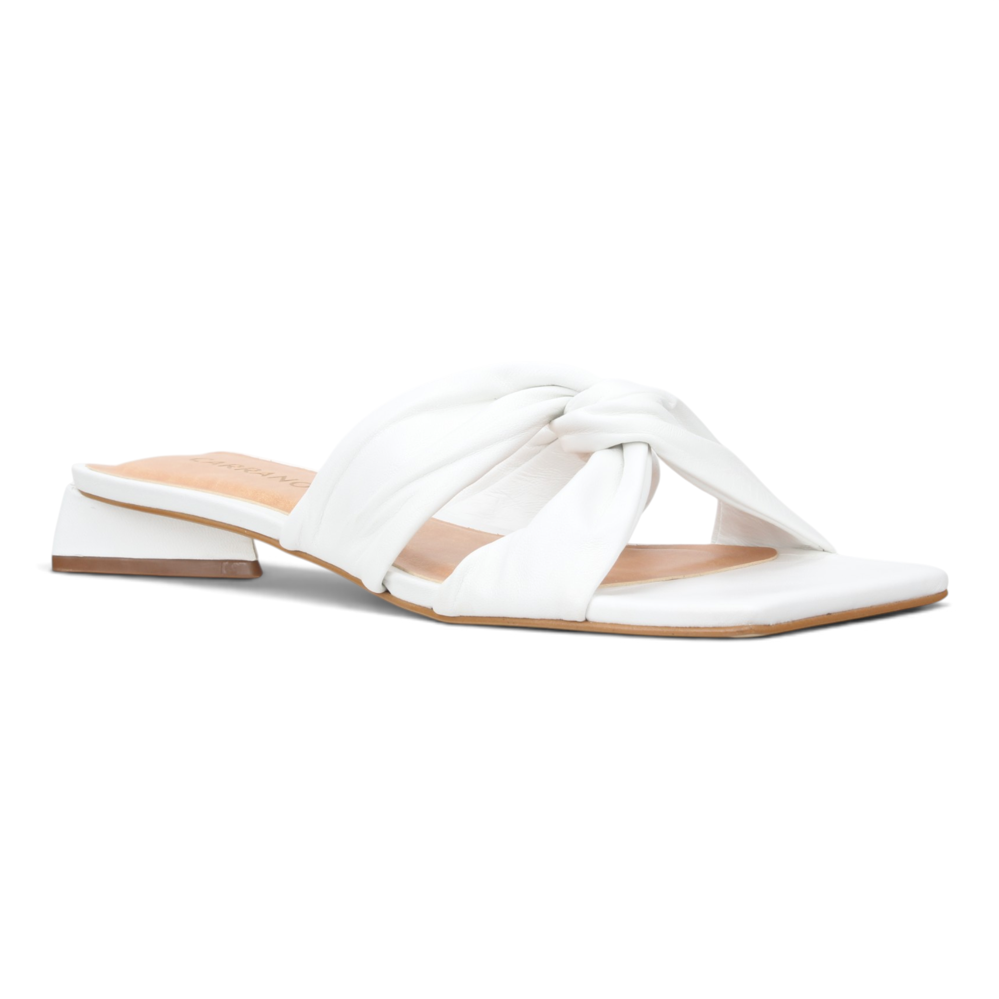 Carrano Serenity Leather Slide Sandal - White