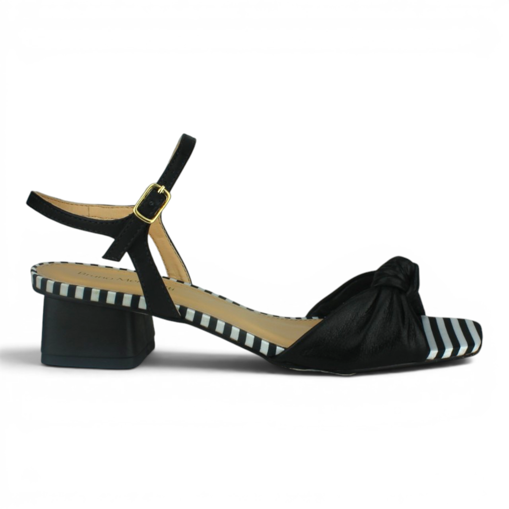 Bruno Menegatti Leather Sandal  - Black/White