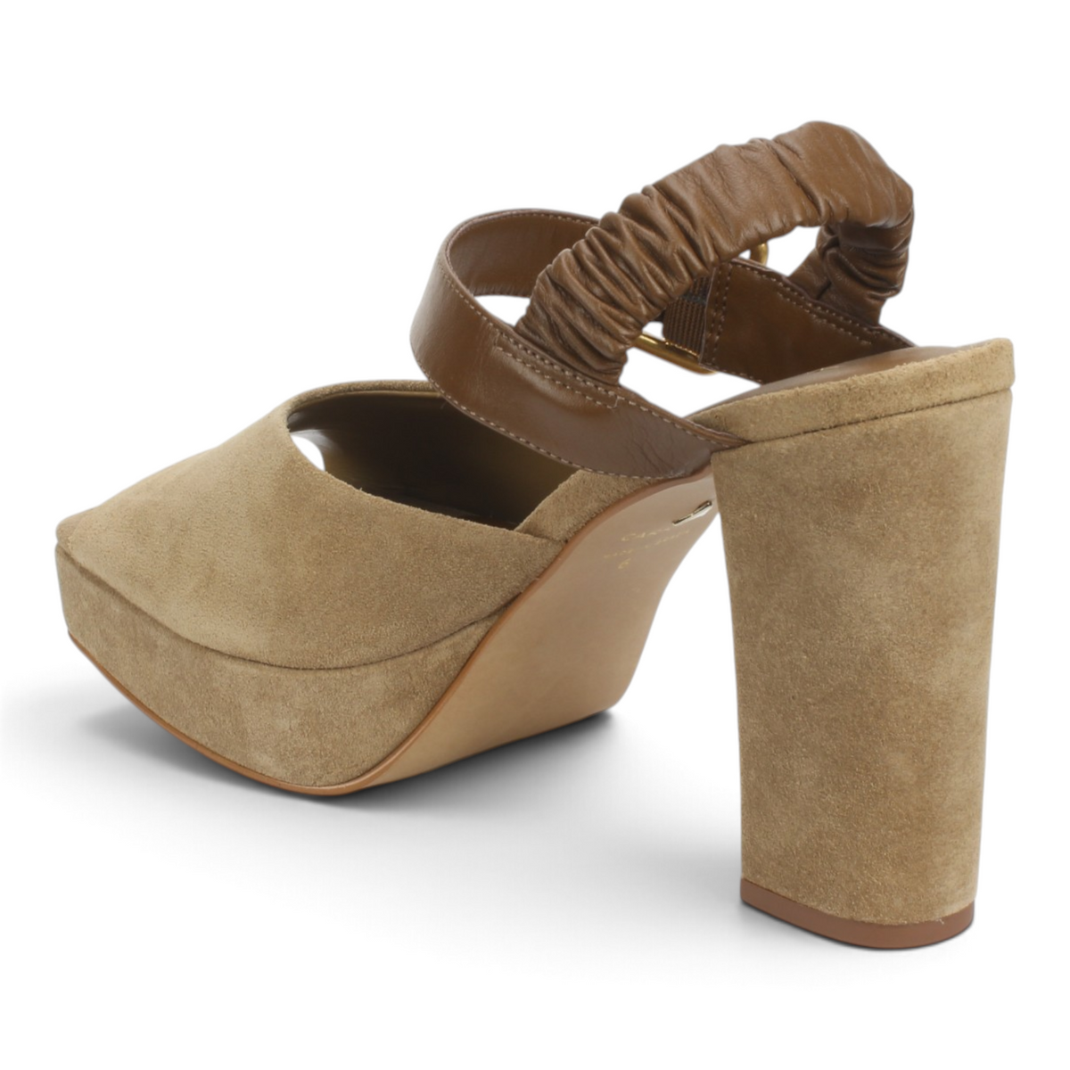 Carrano Platform Sandal Leather Suede - Almond Saddle