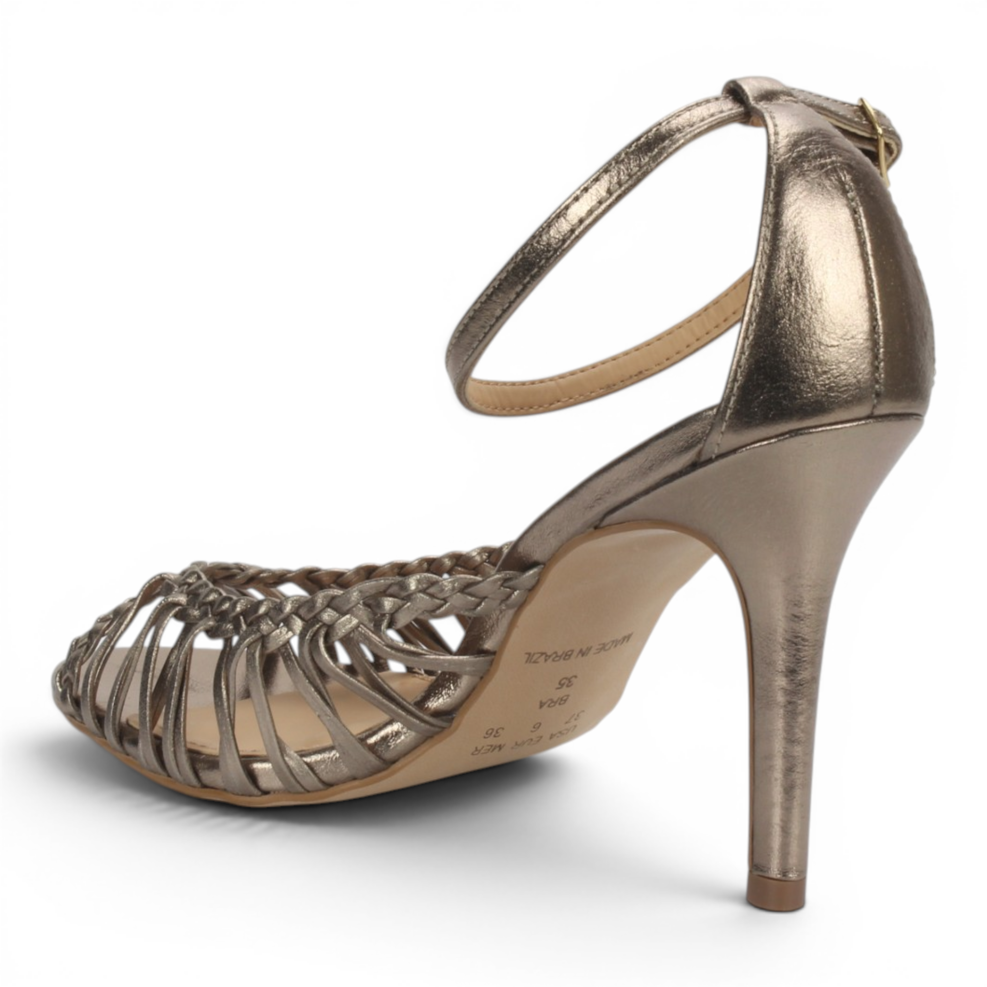 Bruno Menegatti Adriana Leather Dress Sandal - Pewter