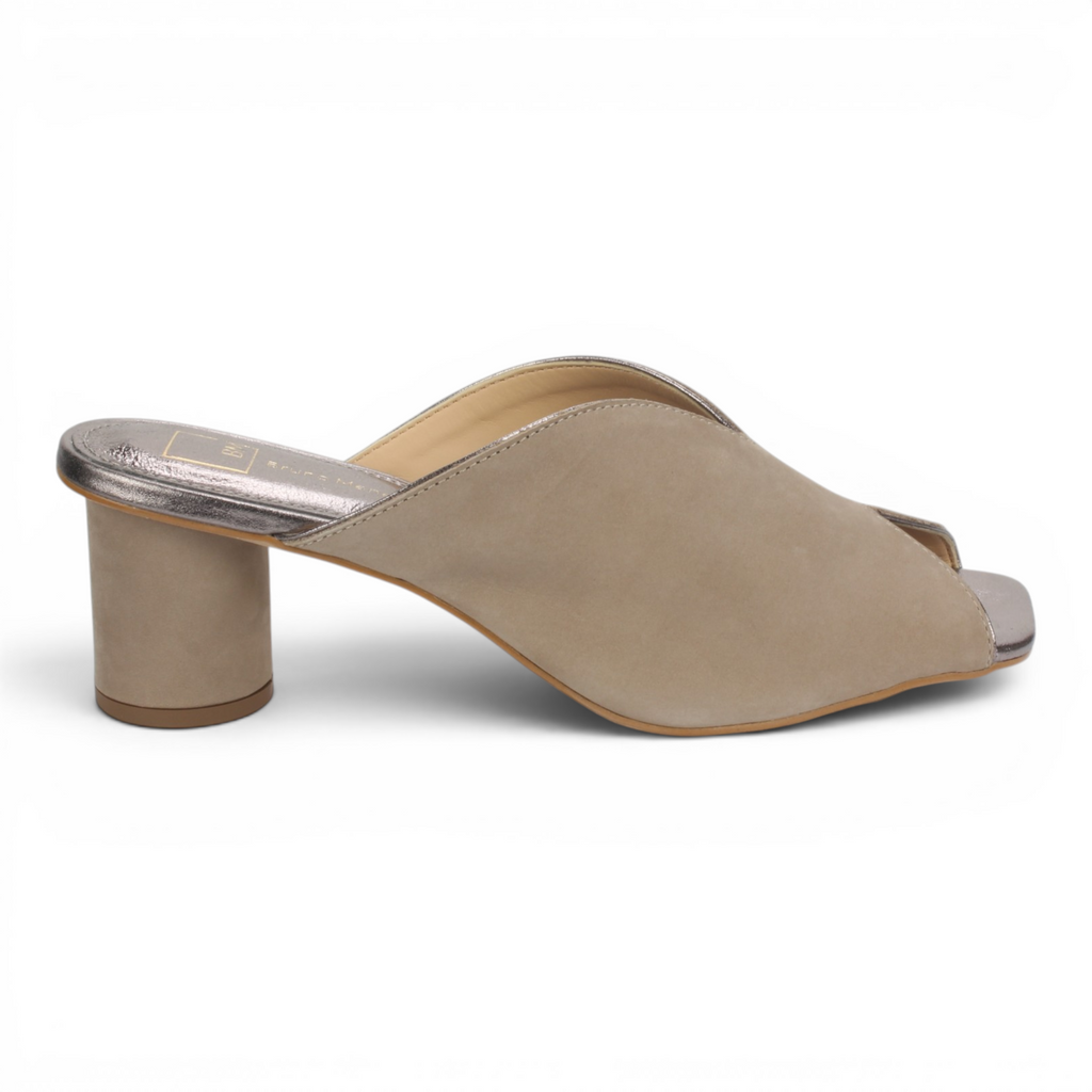 Bruno Menegatti Grace Nubuck Leather Mule Sandal - Ash Onix