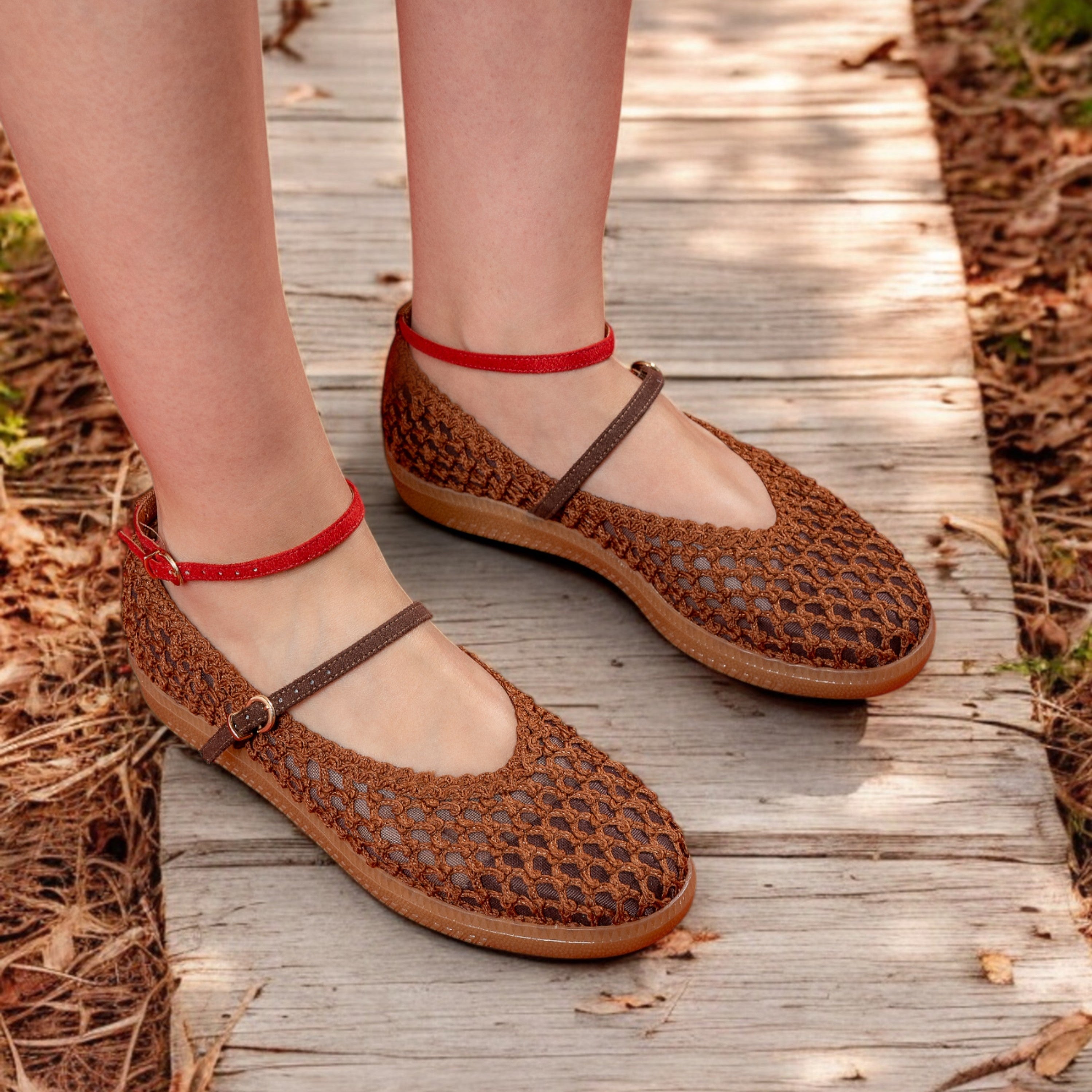 Love Rio Natty Crochet Mary Jane - Coffee