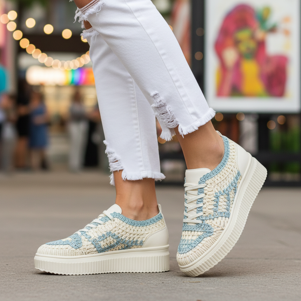 Love Rio Naomi Crochet Sneaker - Blue