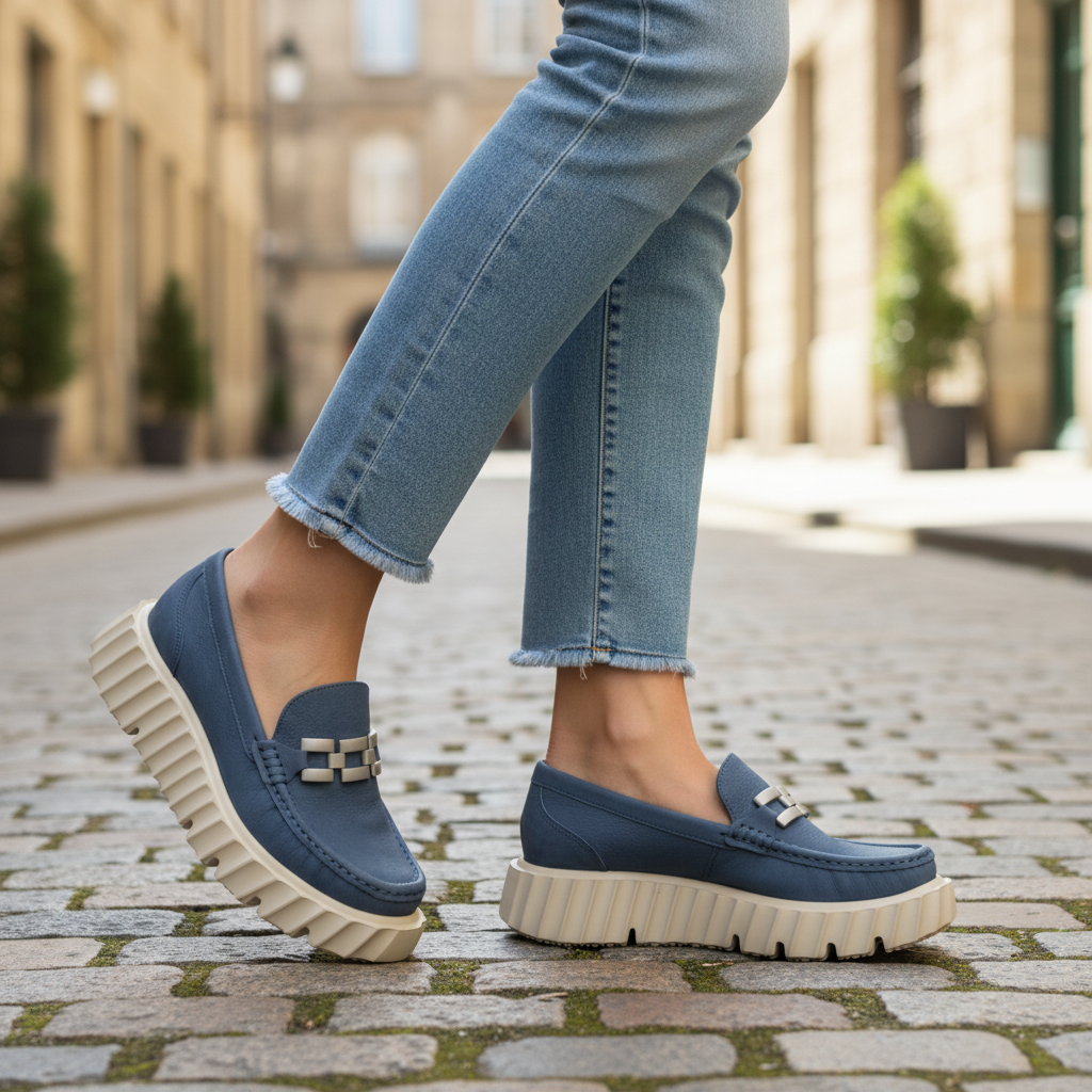 Bruno Menegatti Piemonte Nubuck Leather Loafers - Blue Fairy