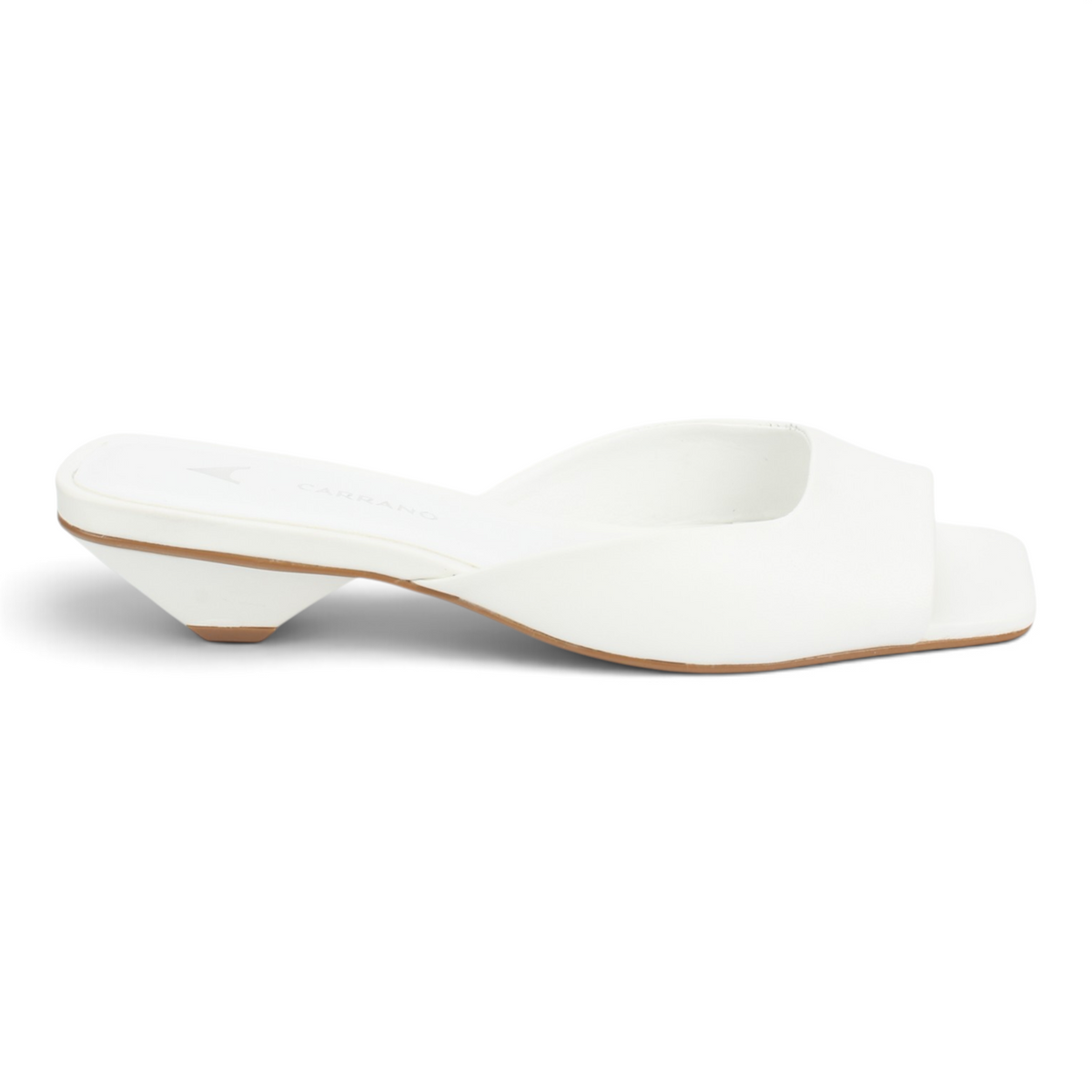 Carrano Ella Low Heel Leather Sandal - White