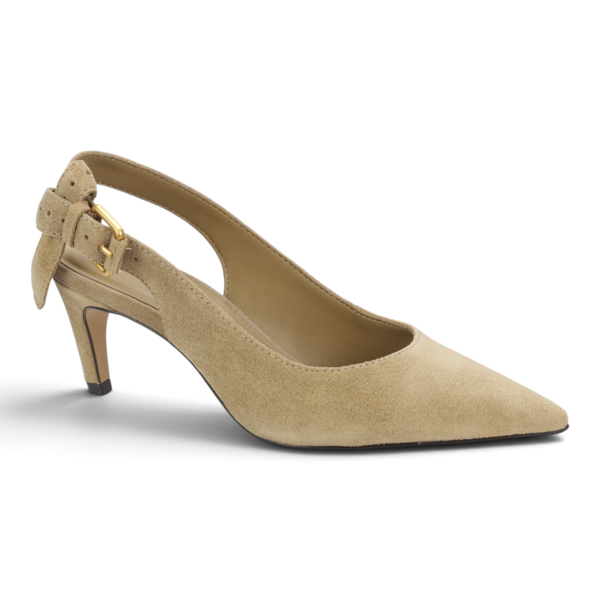Carrano Irida Leather Suede Slingback - Almond